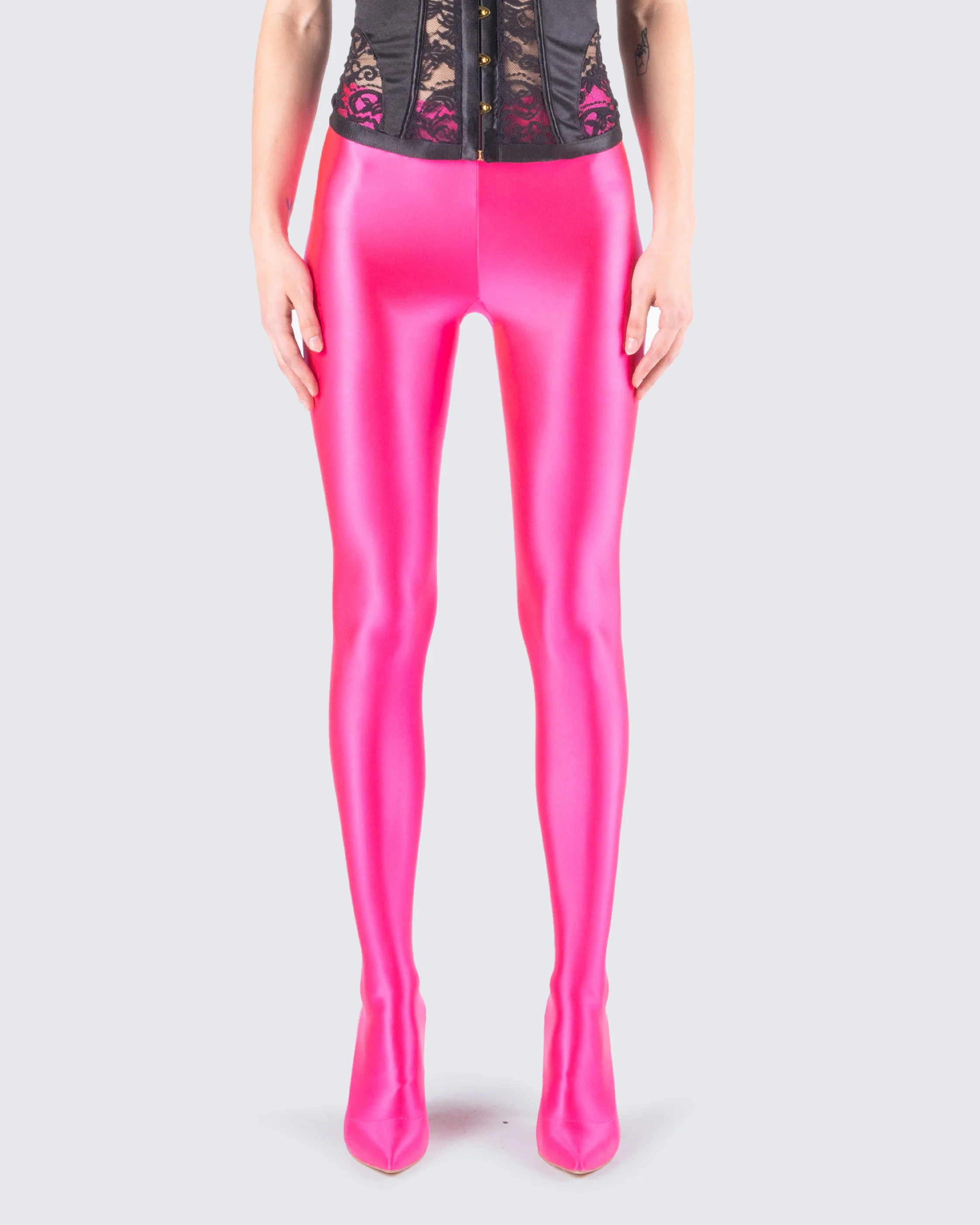 Lux Pink High Heel Leggings - Image 4