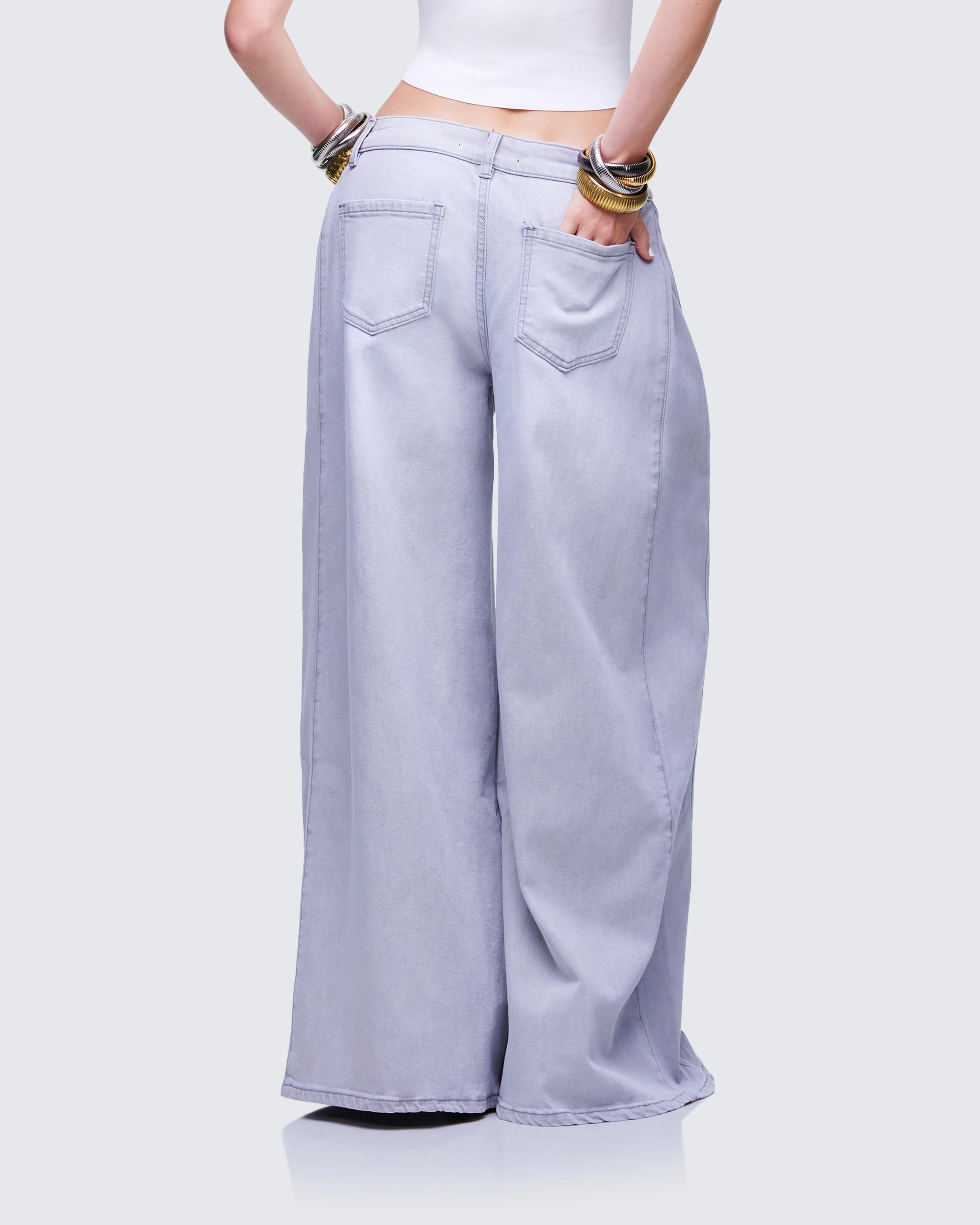 Lysandra Washed Grey Pleat Inset Jean - Image 4