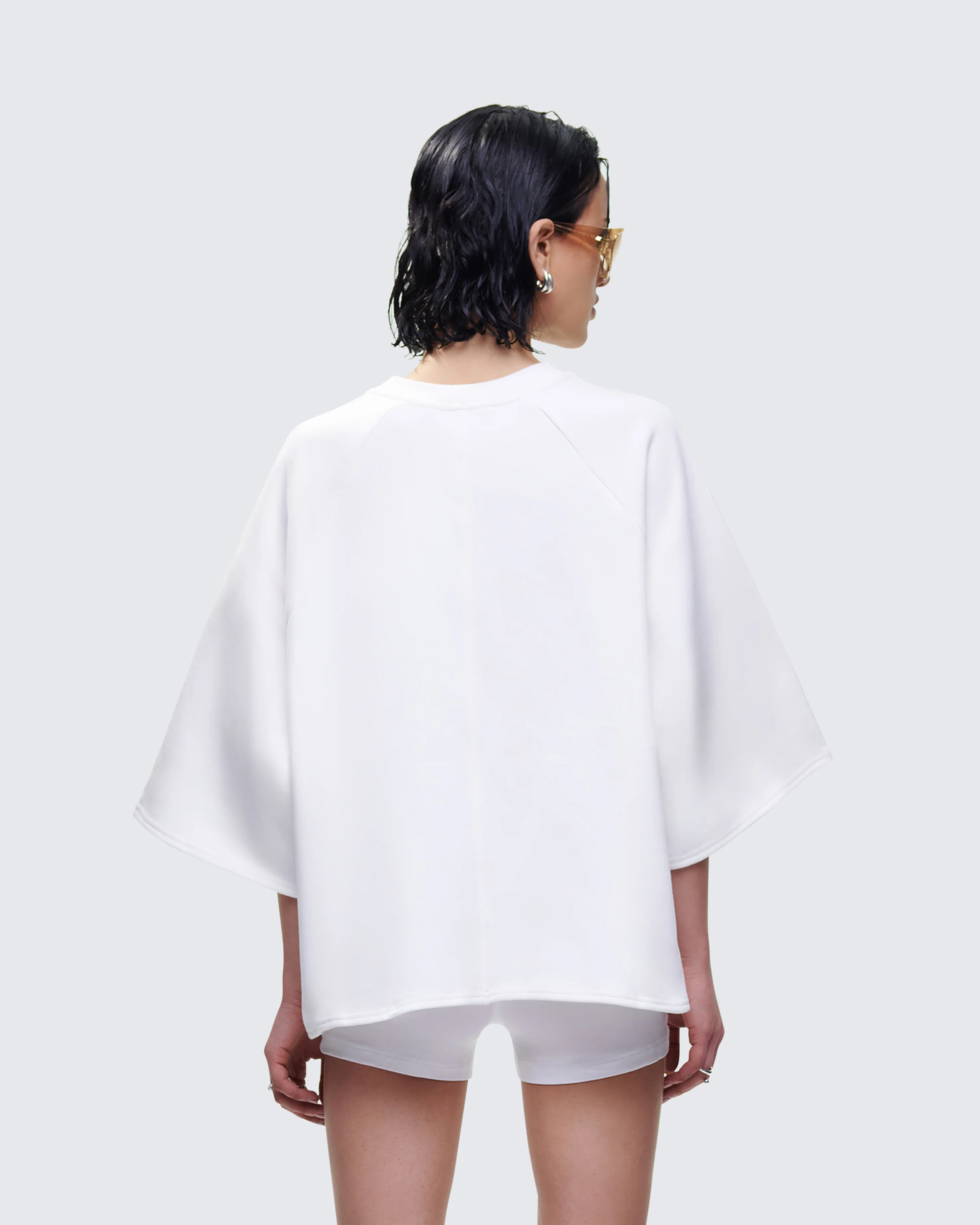 Mabelle White Oversized Raglan Top - Image 4