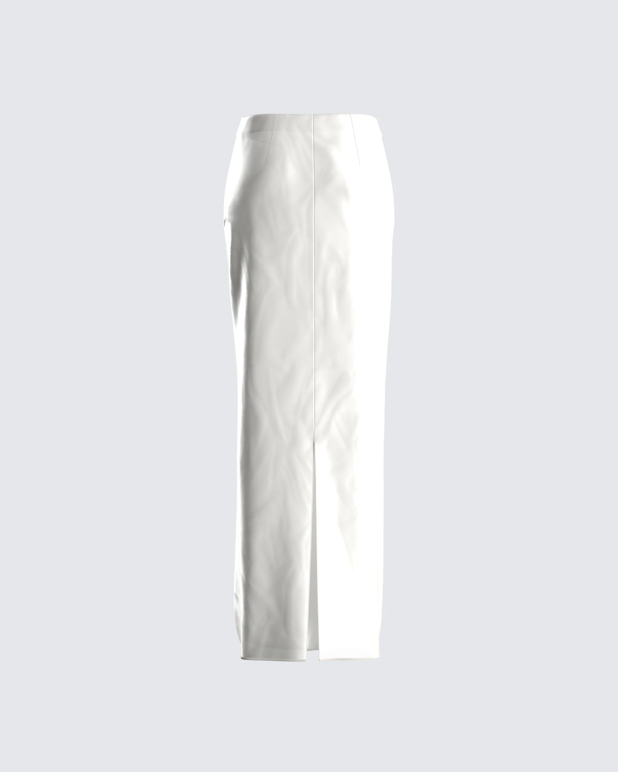 Mackenna Ivory Satin Maxi Skirt - Image 3