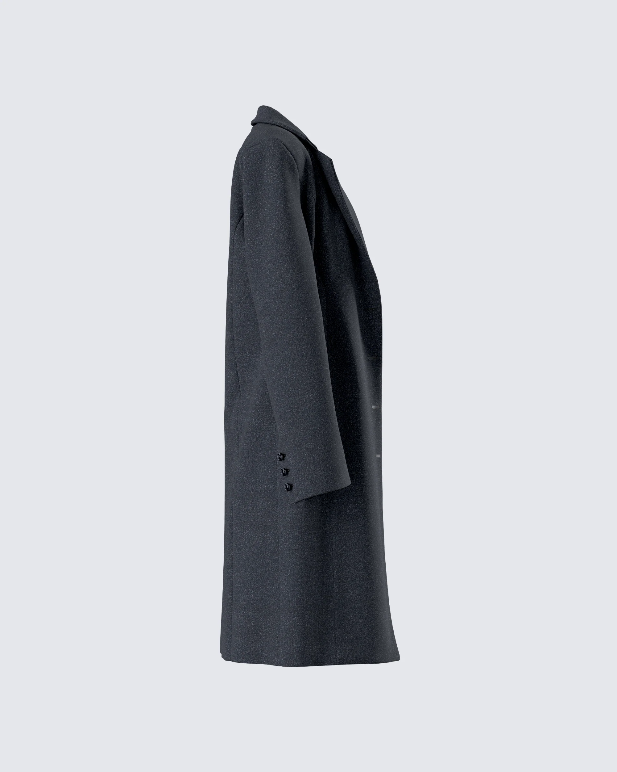 Mackenzie Black Longline Coat - Image 2