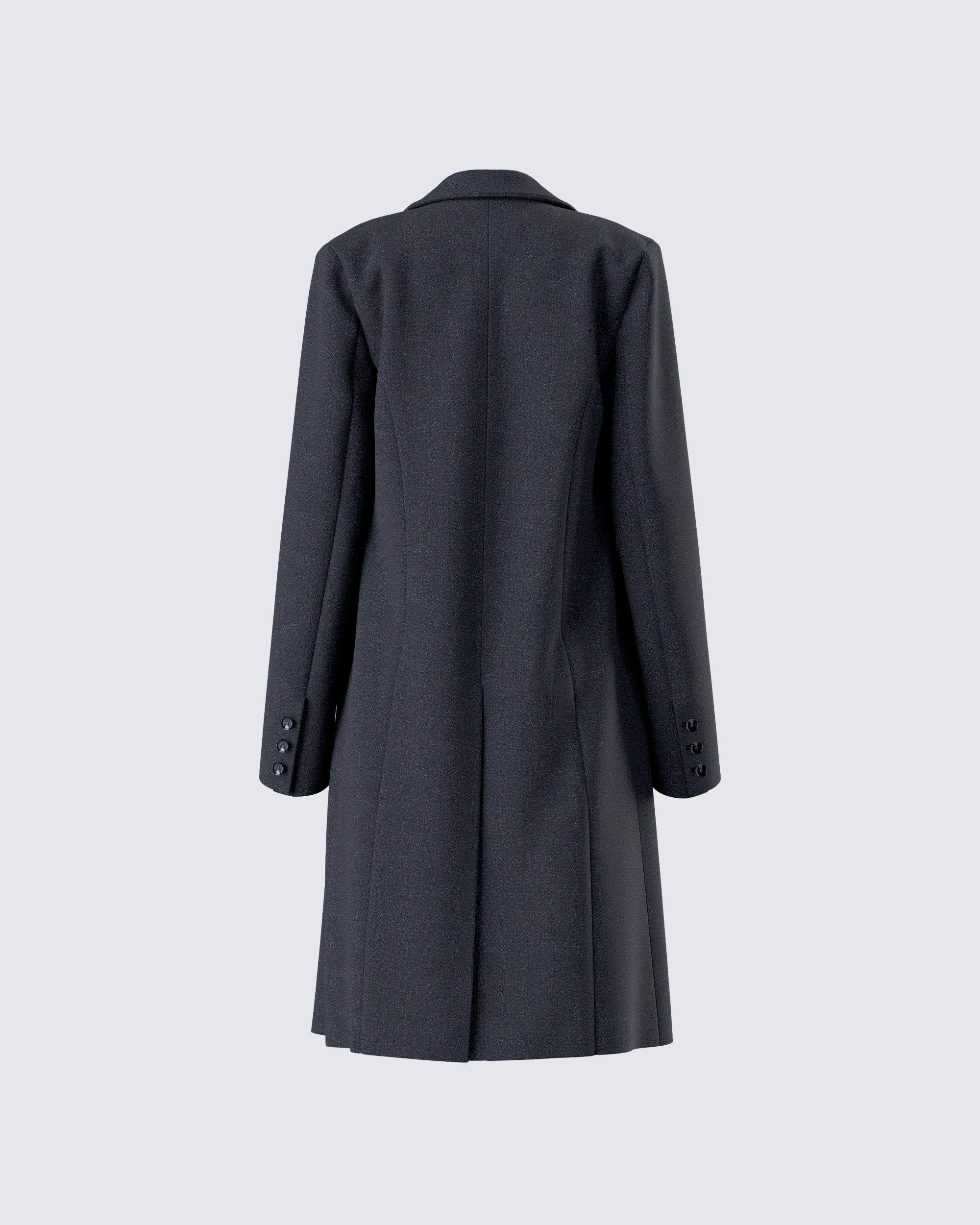 Mackenzie Black Longline Coat - Image 3