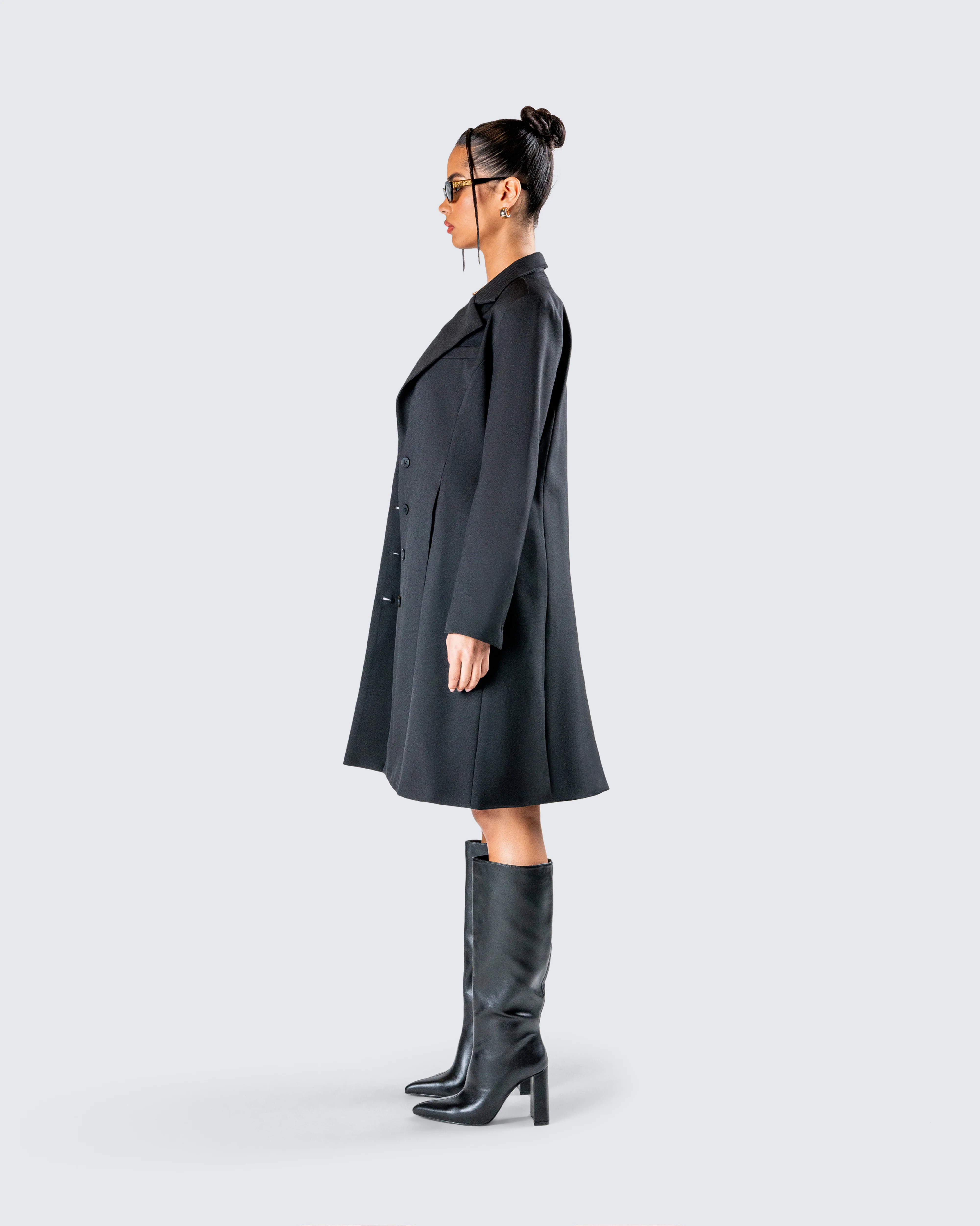 Mackenzie Black Longline Coat - Image 6