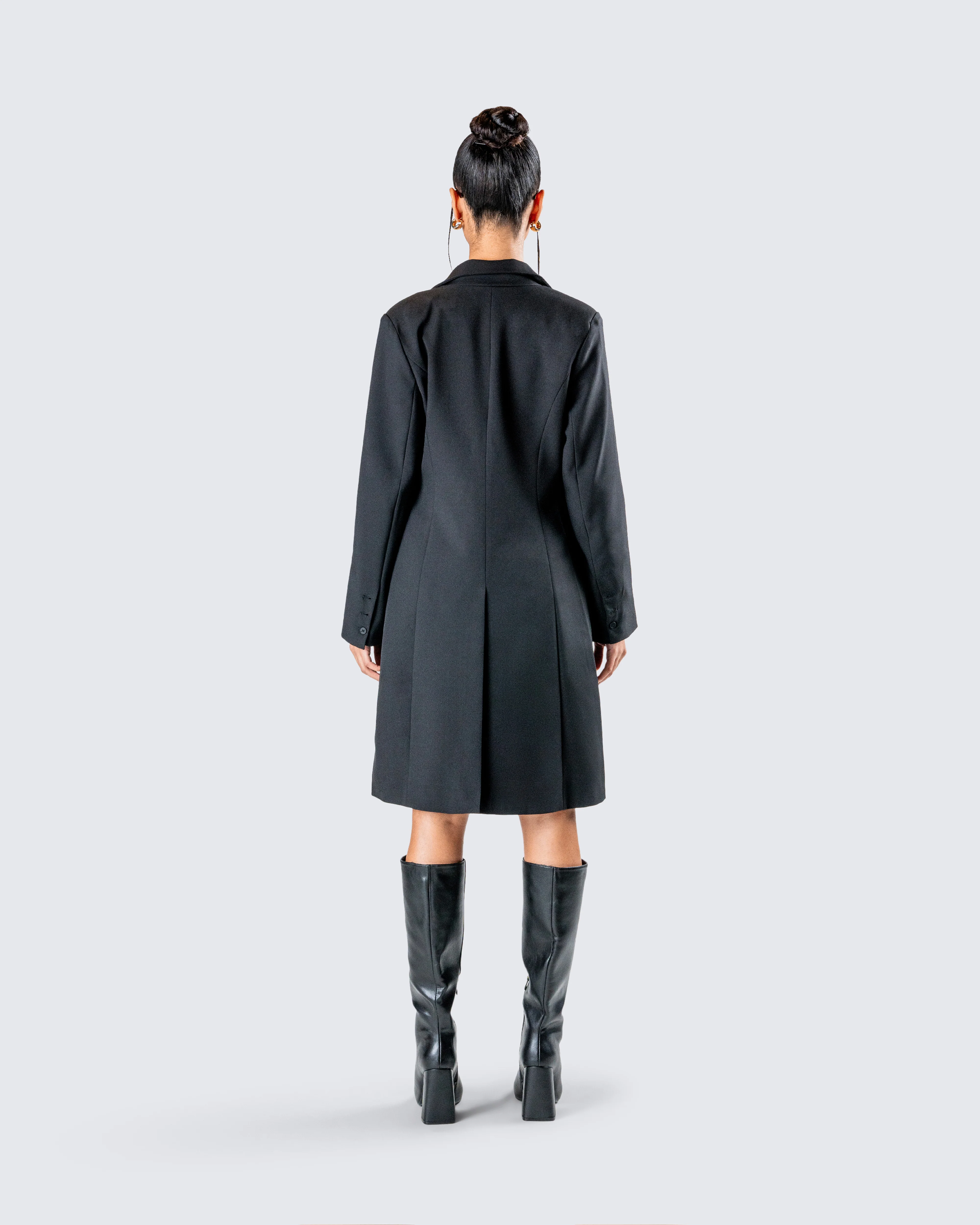Mackenzie Black Longline Coat - Image 7