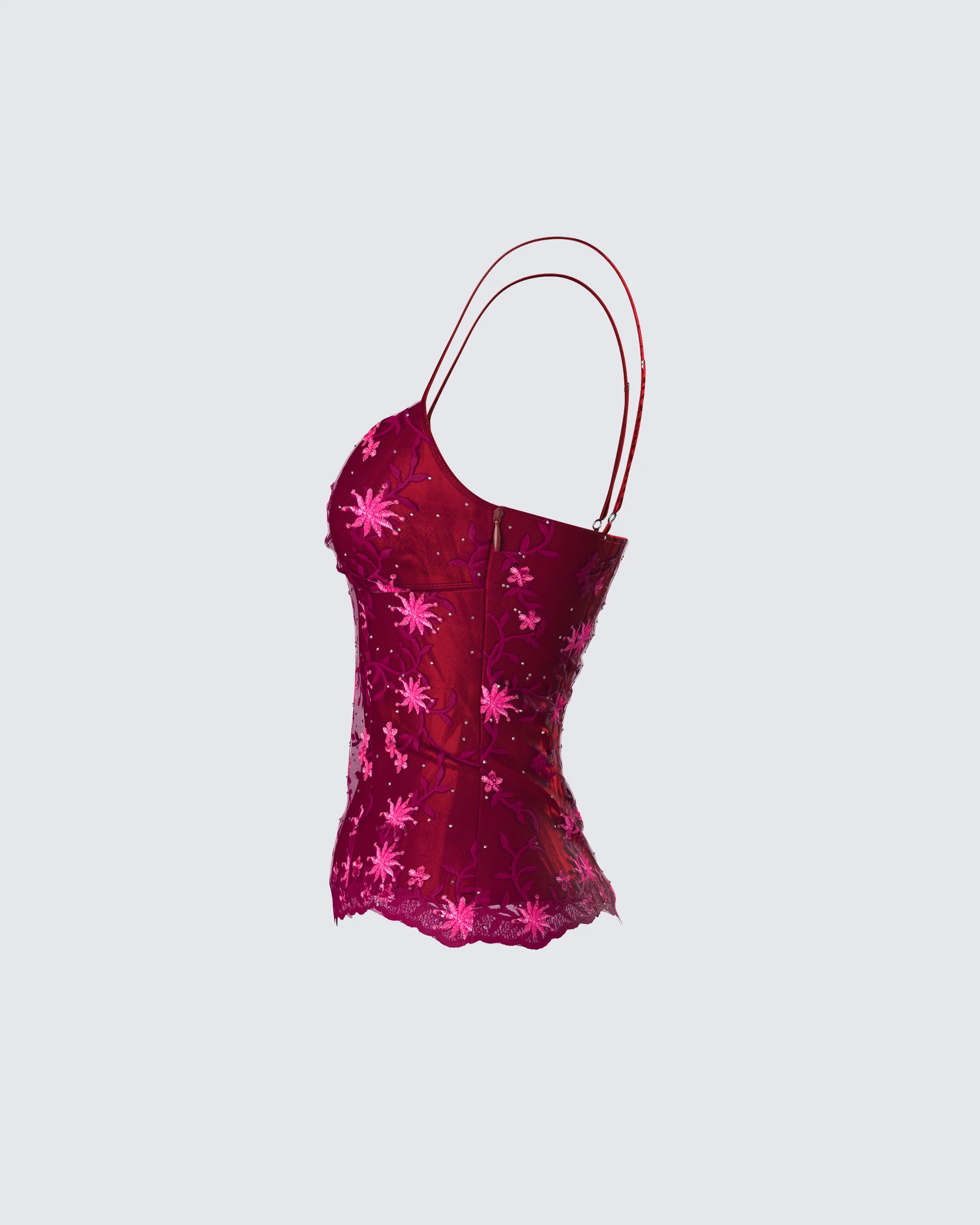 Macy Pink Lace Cami Top - Image 2