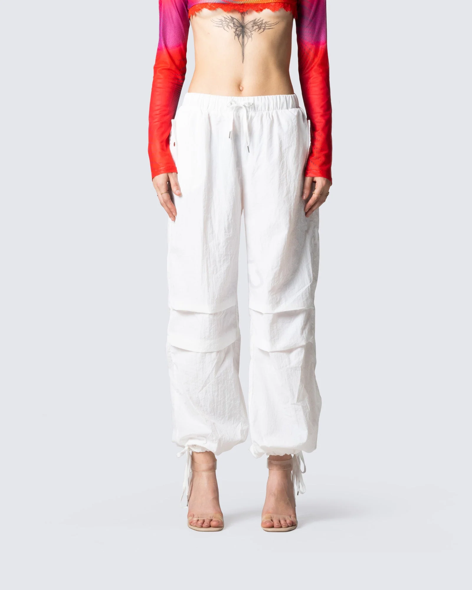 Maddox White Parachute Pant - Image 4