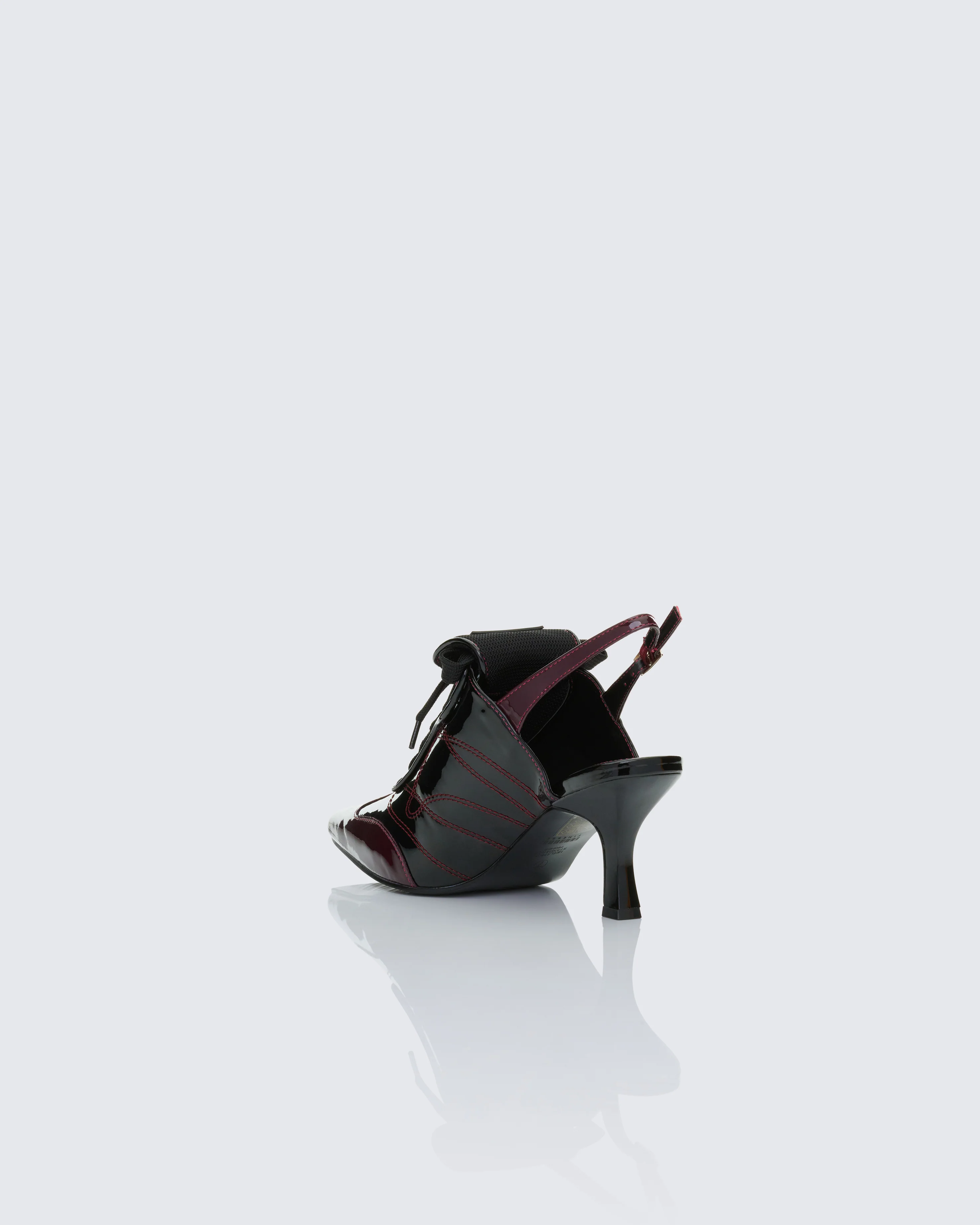 Madisyn Black Heeled Sneaker Mule - Image 3