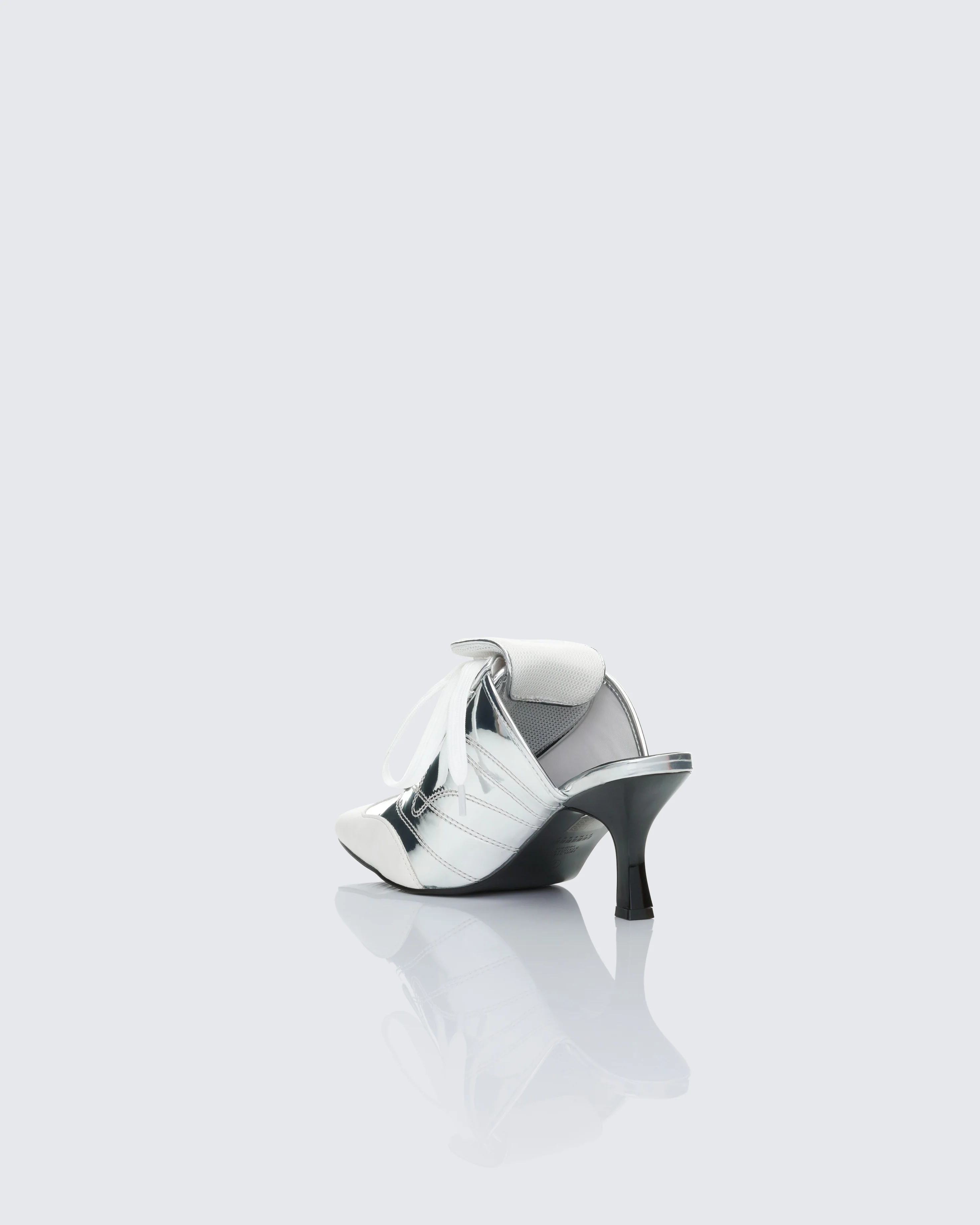 Madisyn Silver Heeled Sneaker Mule - Image 3