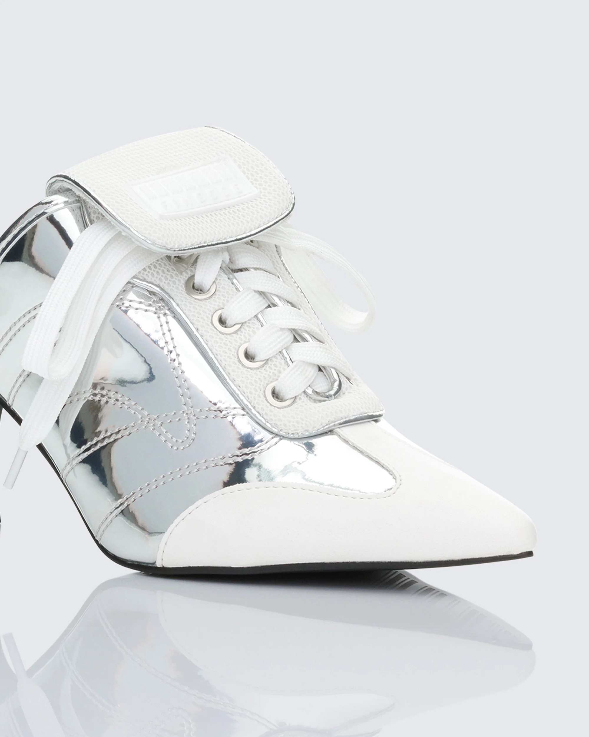 Madisyn Silver Heeled Sneaker Mule - Image 4