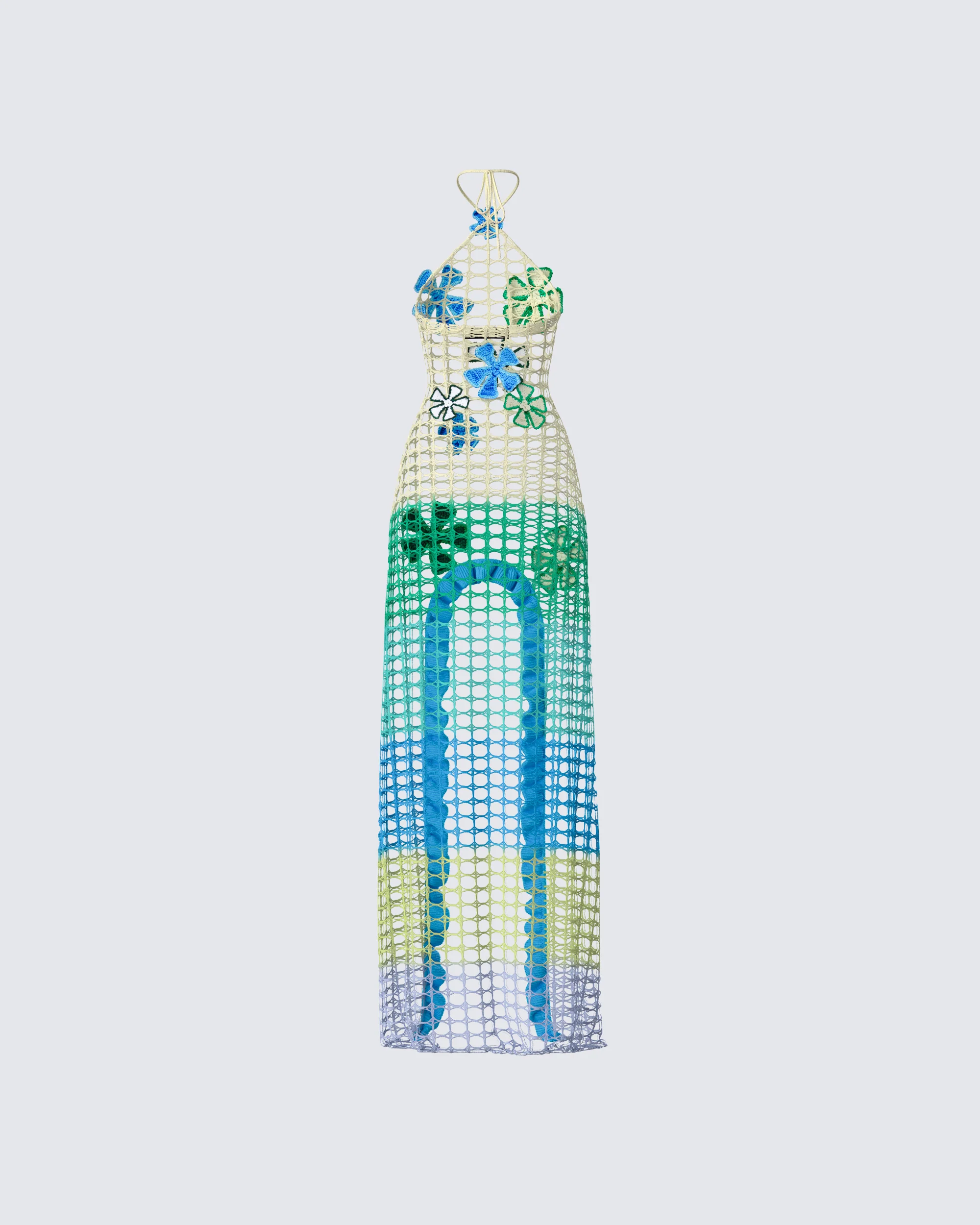 Mael Multi Crochet Floral Applique Dress - Image 3