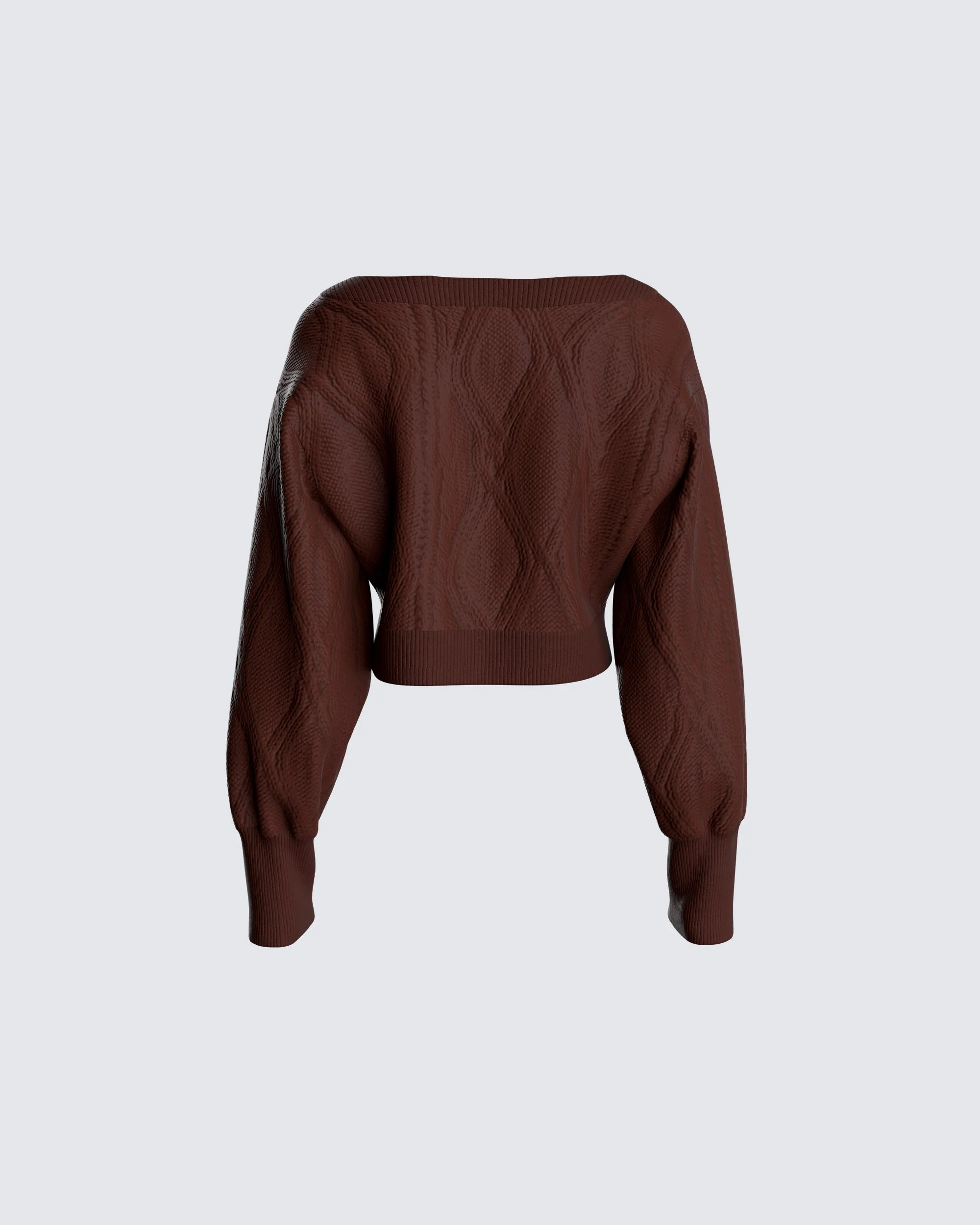 Maggie Brown Cable Knit Cardigan - Image 3