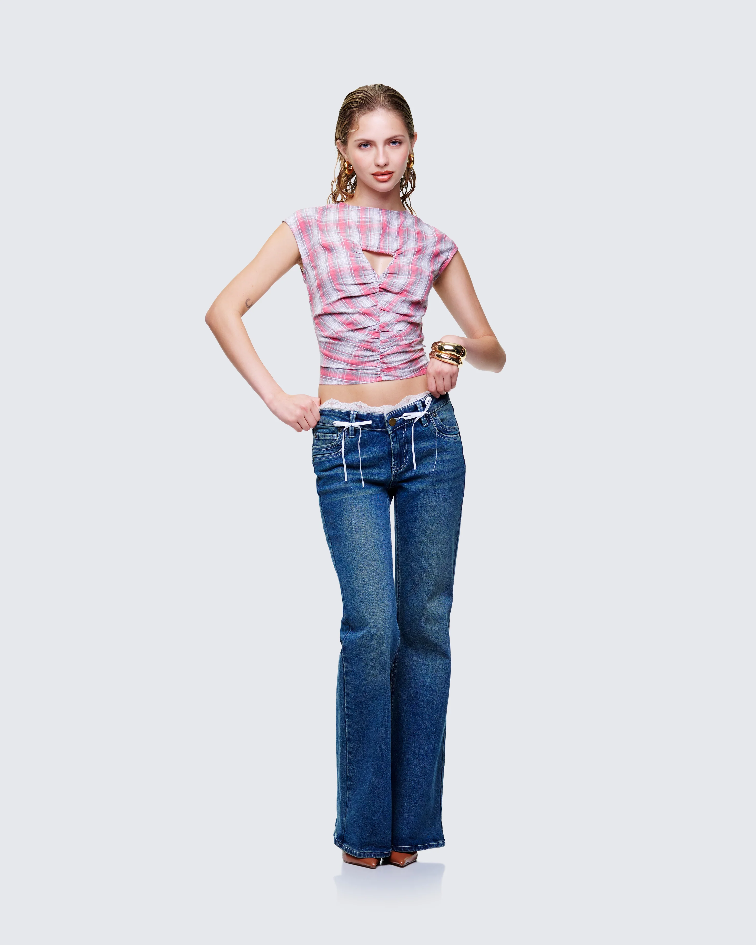 Malak Multi Check Cutout Shirt - Image 5