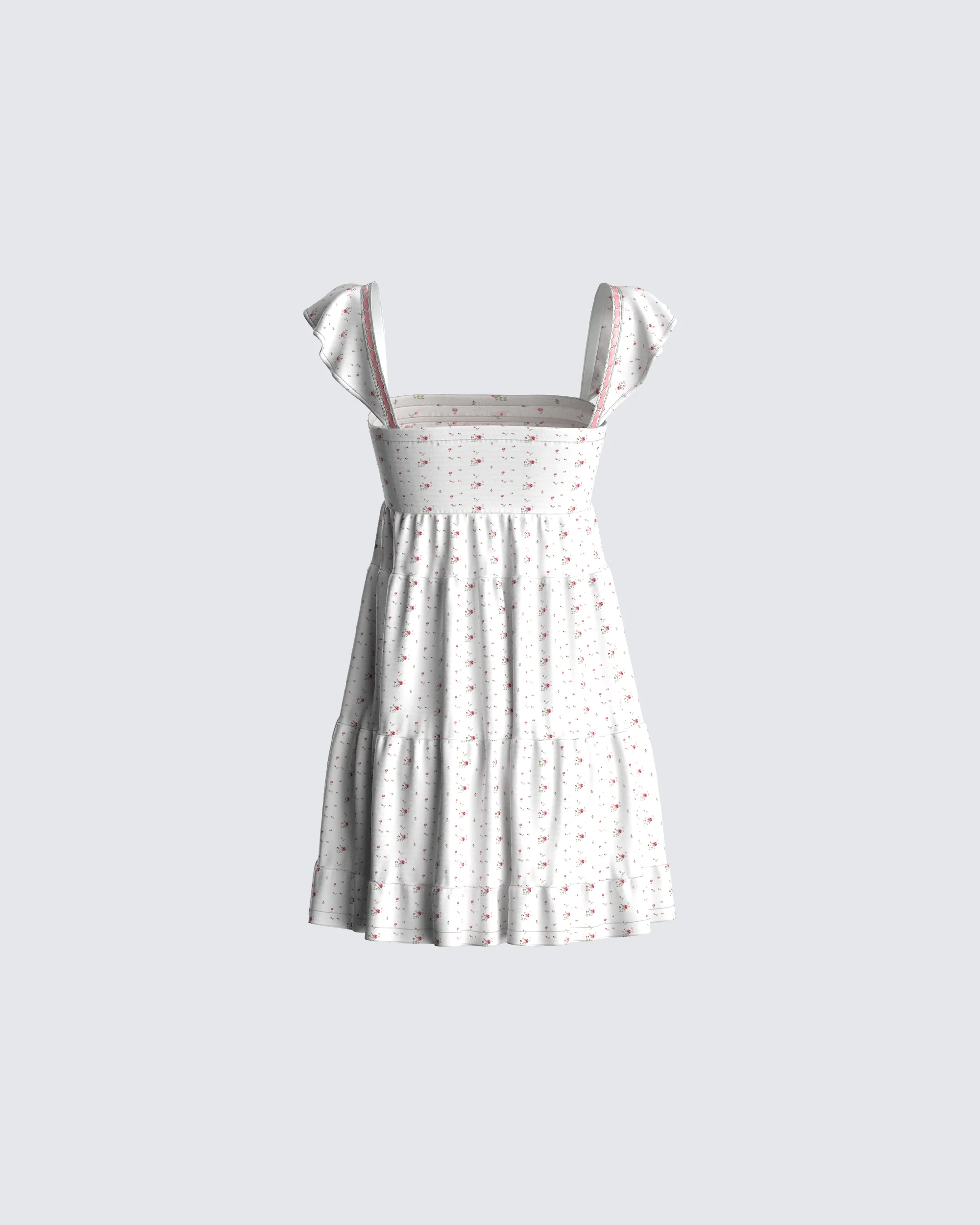 Mallory White Floral Mini Dress - Image 3
