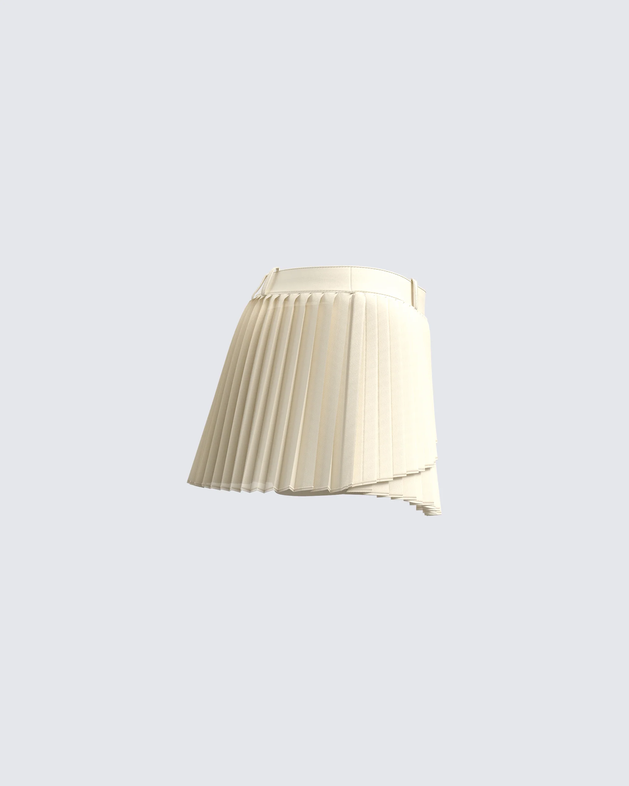 Mansa Cream Crepe Pleat Skirt - Image 2