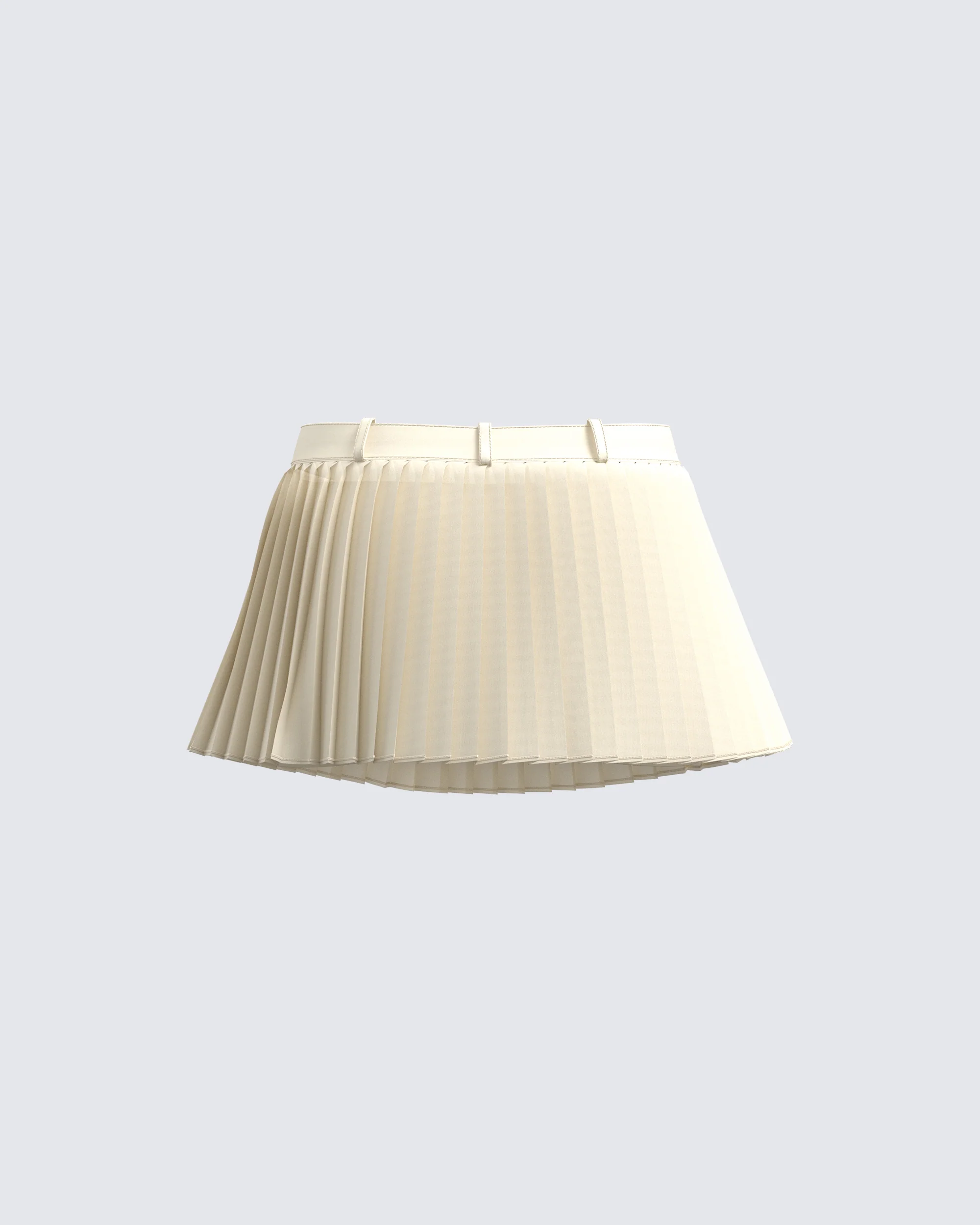 Mansa Cream Crepe Pleat Skirt - Image 3