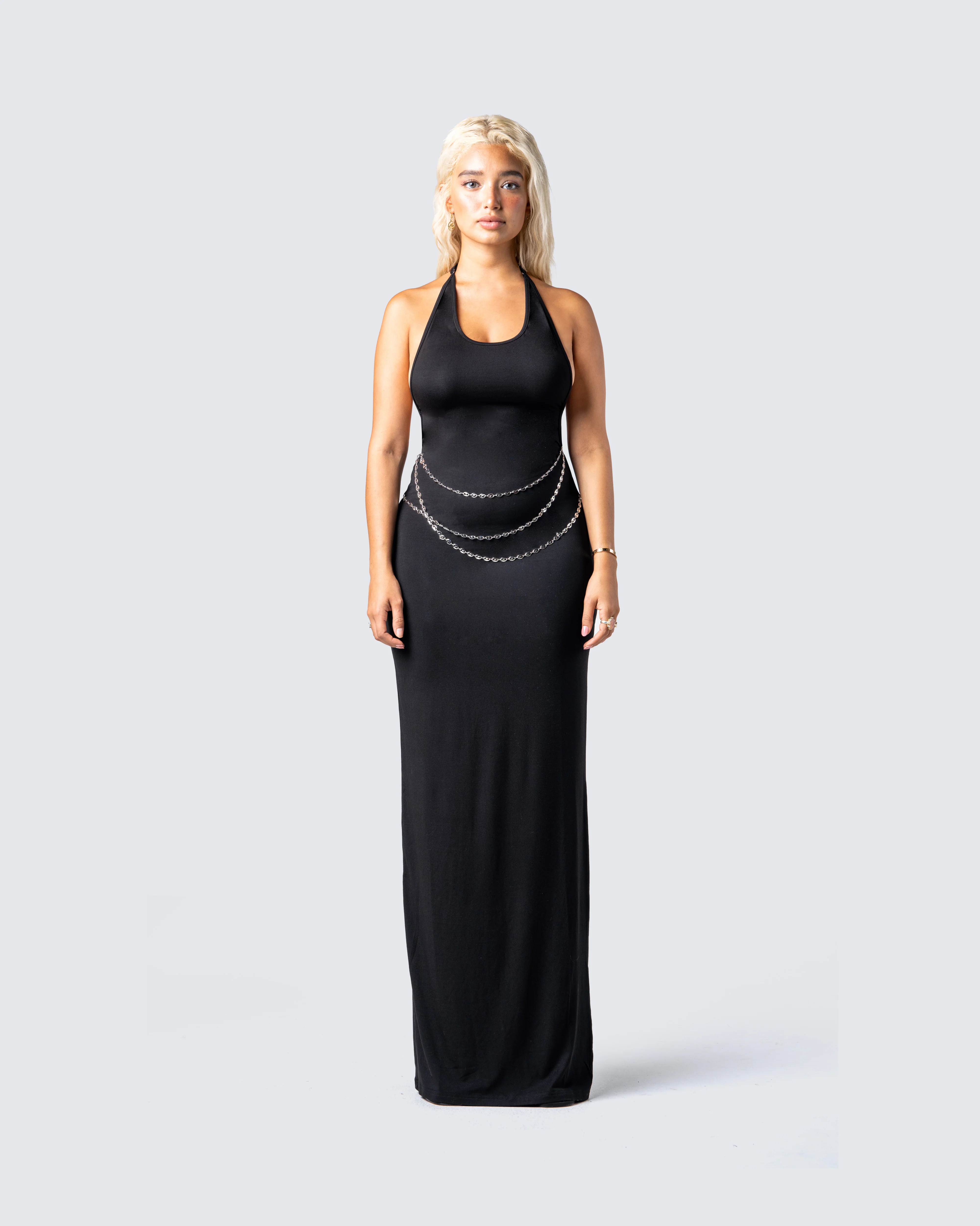 Marcel Black Halter Maxi Dress - Image 4