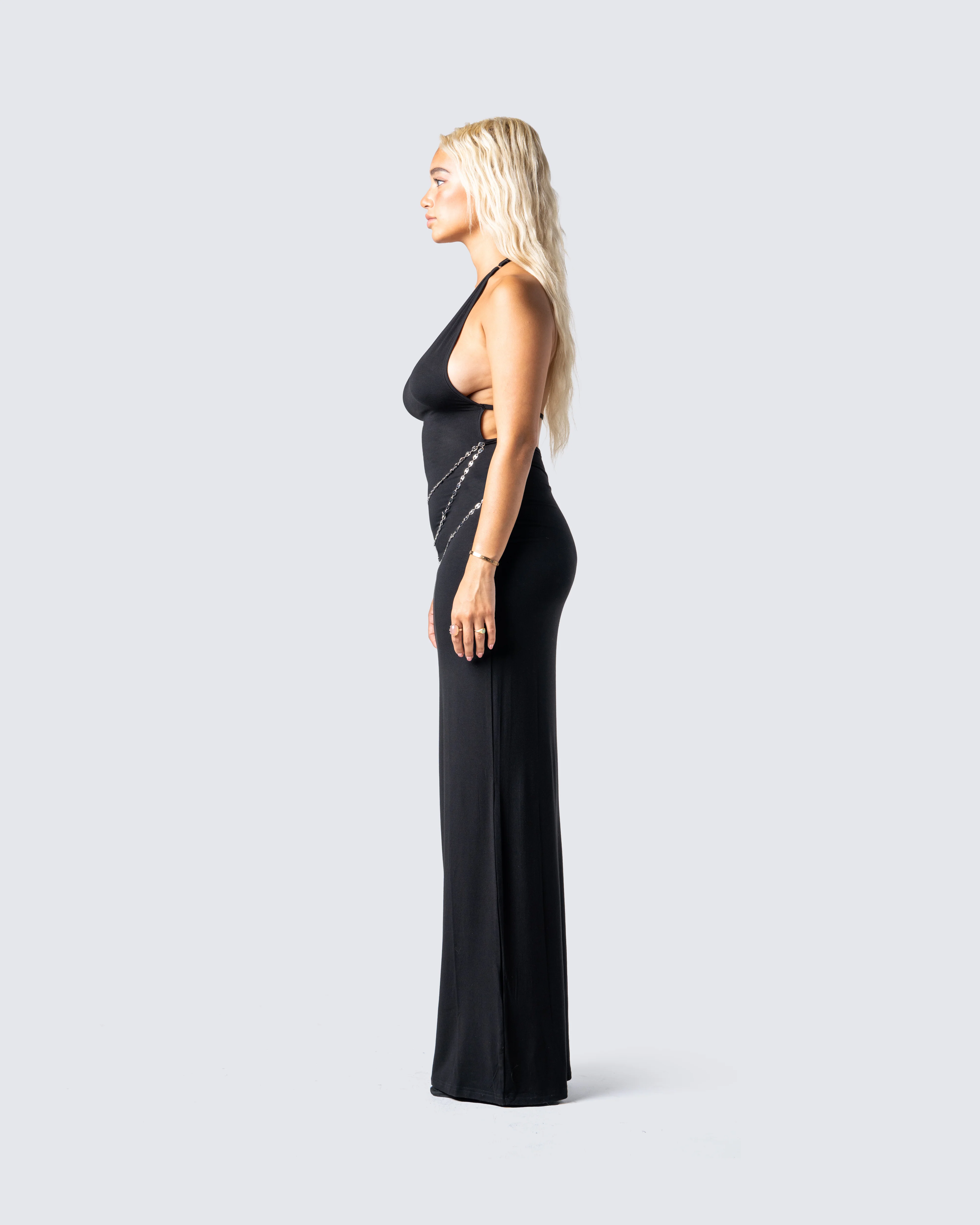 Marcel Black Halter Maxi Dress - Image 5