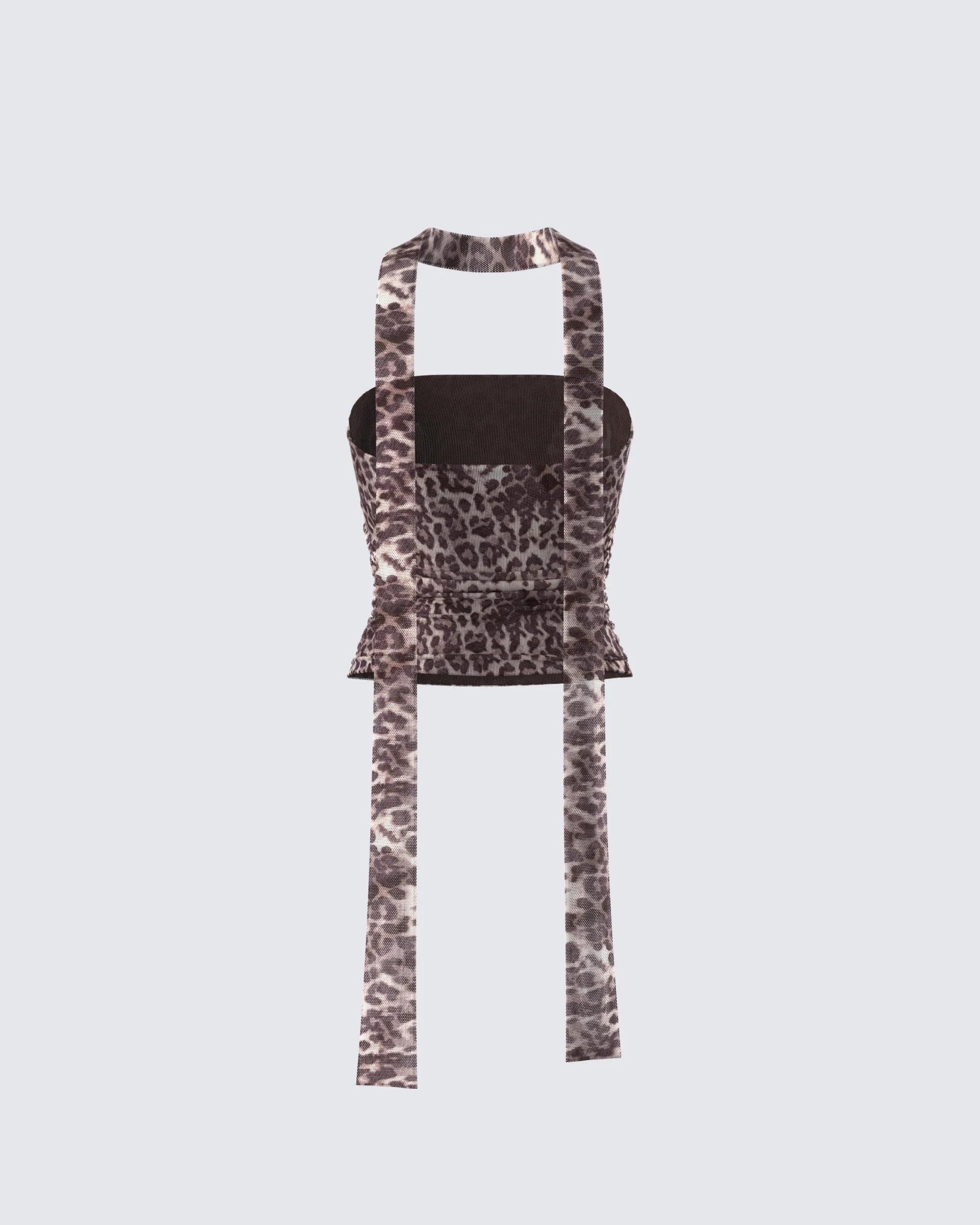 Maree Leopard Mesh Tube Top and Scarf - Image 3