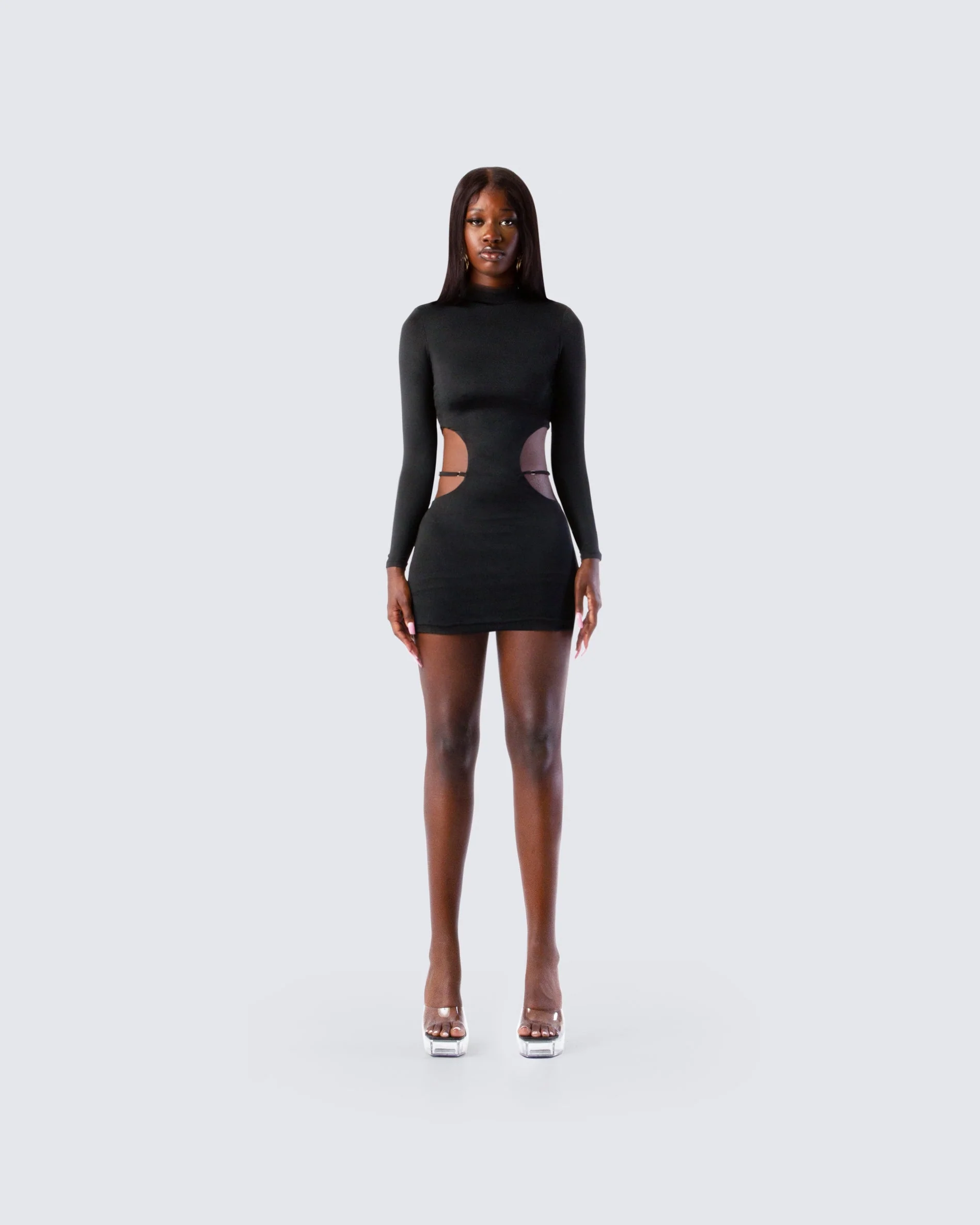 Mariah Black Mini Dress - Image 4