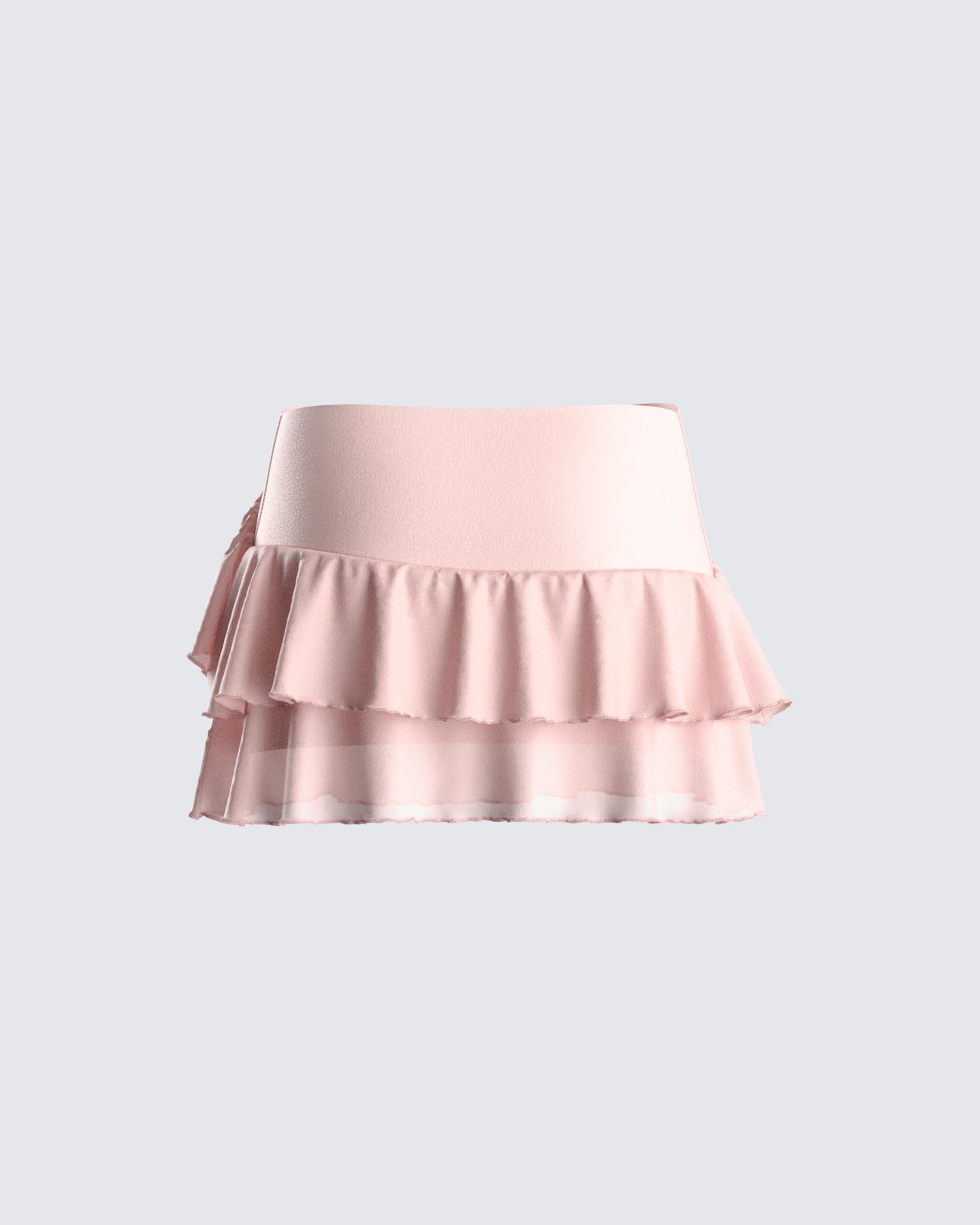 Marie Pink Mesh Ruffle Mini Skirt - Image 3