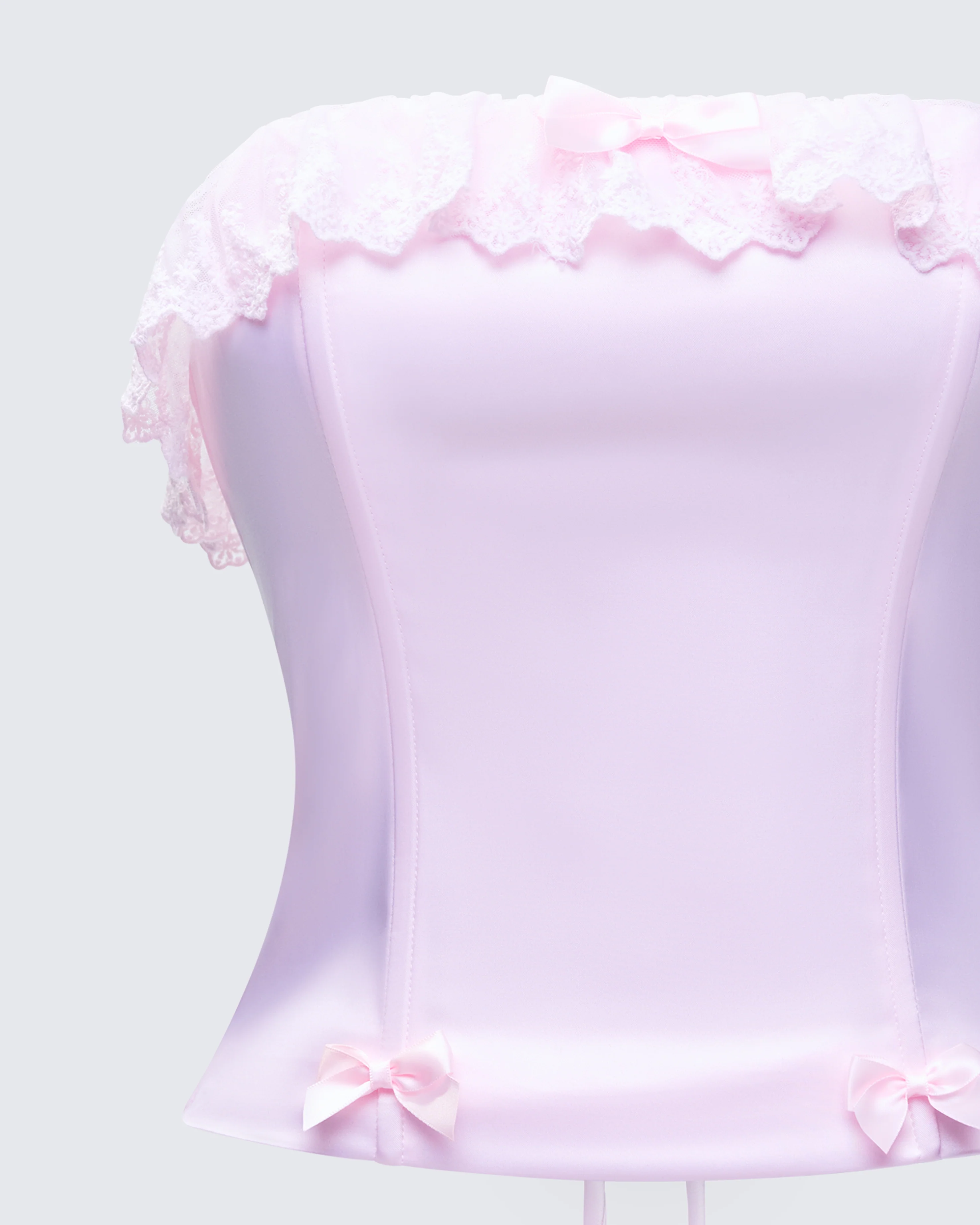 Maris Pink Satin Corset Top - Image 6