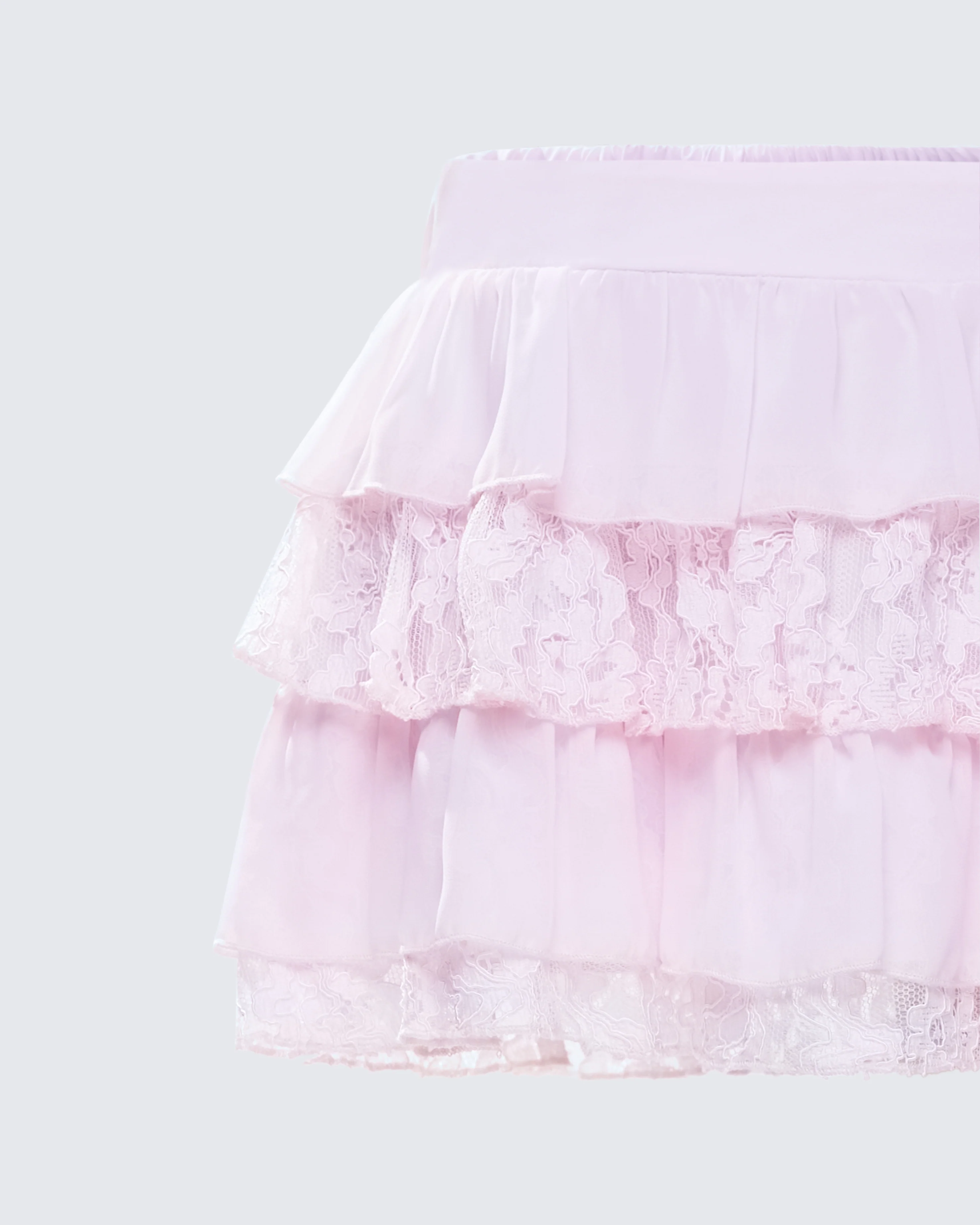 Maris Pink Tiered Ruffle Mini Skirt - Image 7