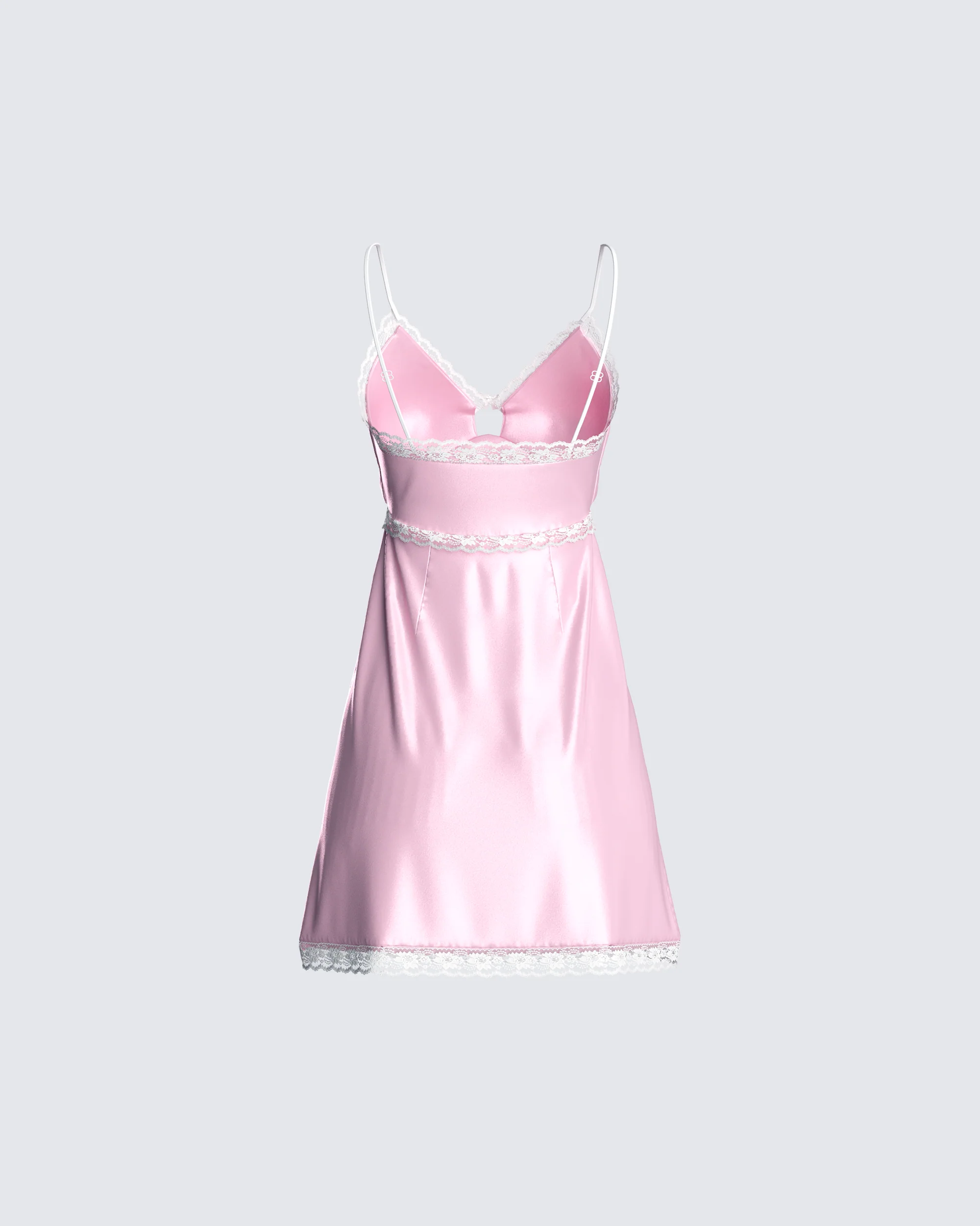 Marsha Pink Satin Mini Dress - Image 3