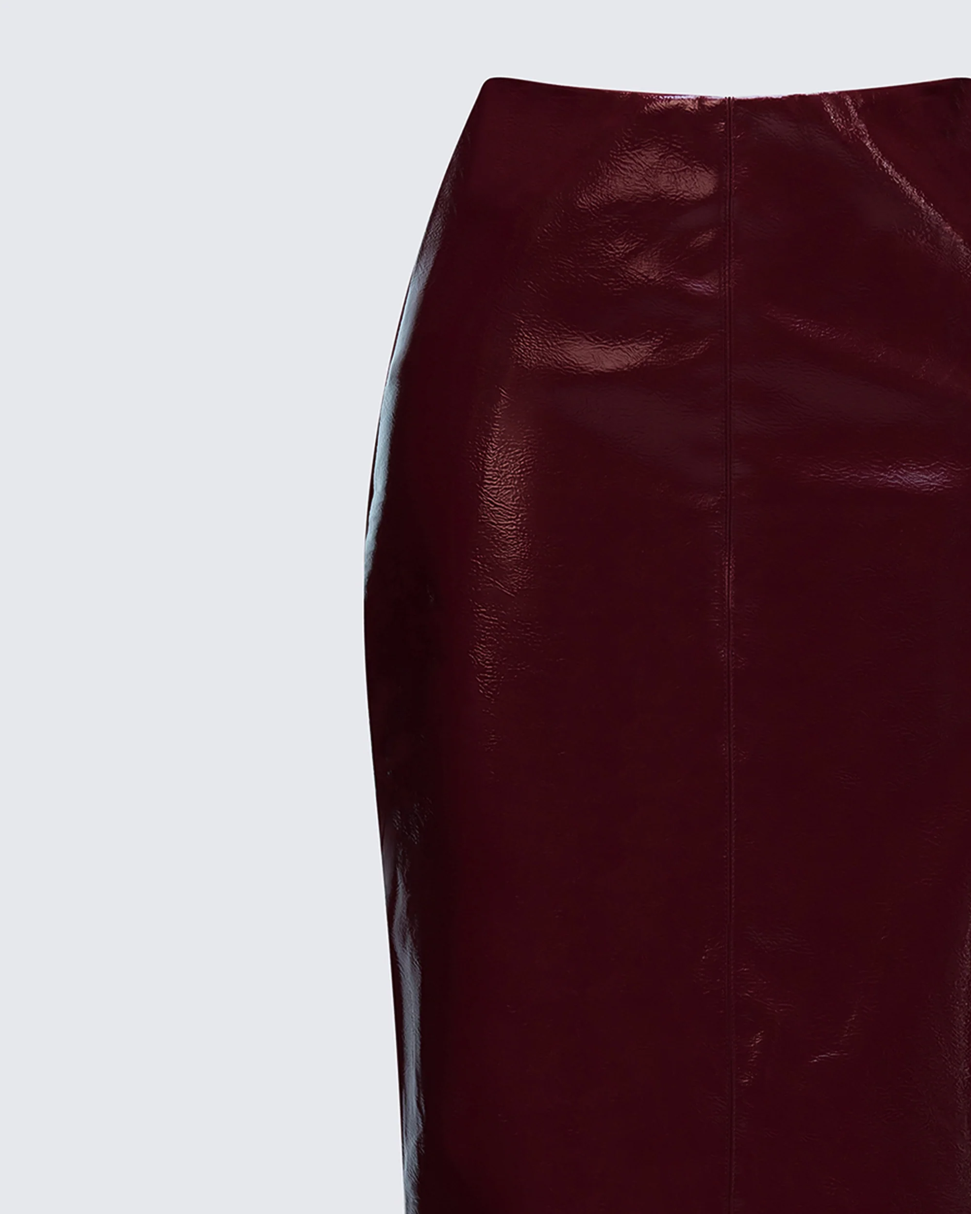 Matilde Plum Vegan Leather Pencil Midi Skirt - Image 6