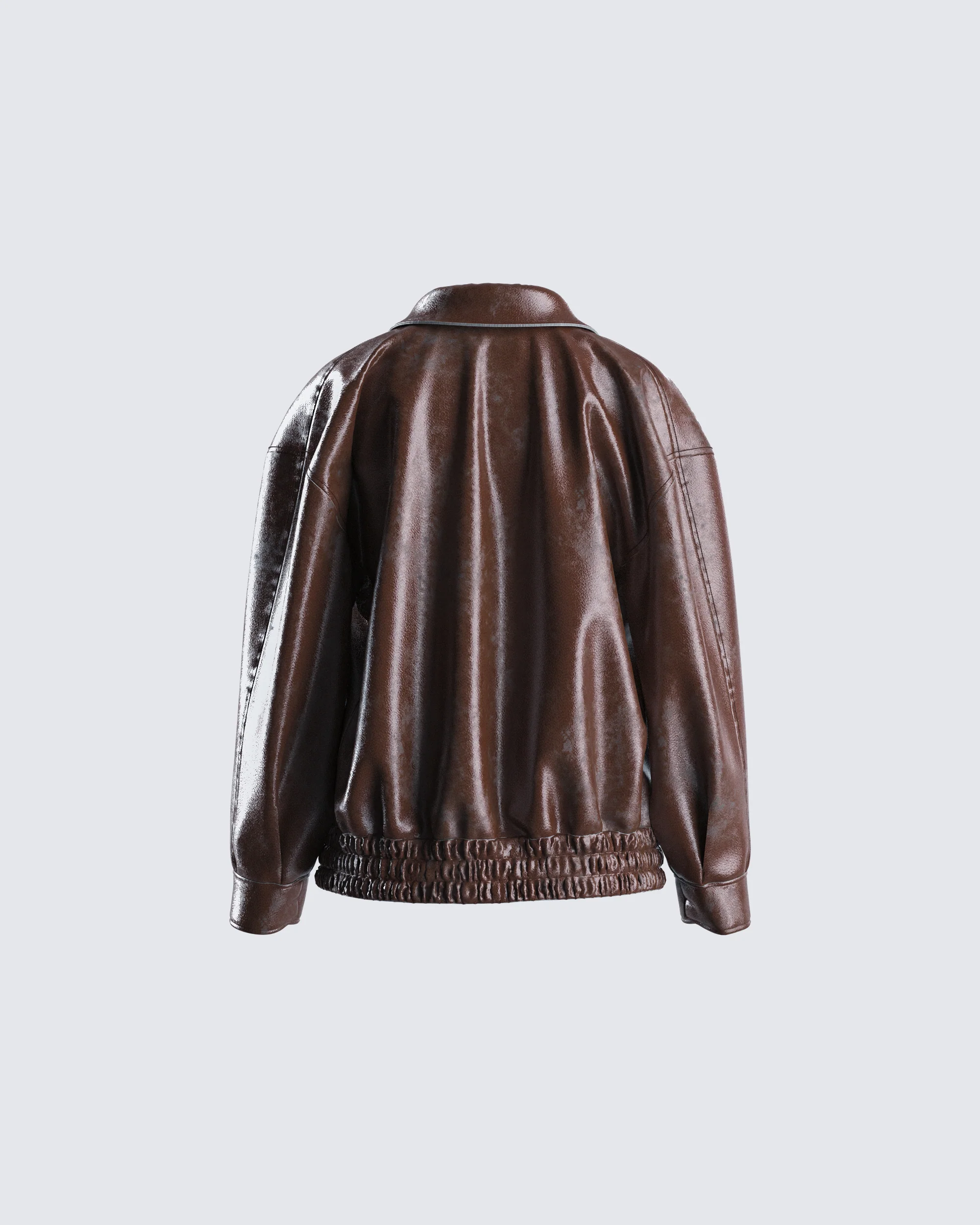 Maven Brown Vegan Leather Jacket - Image 3