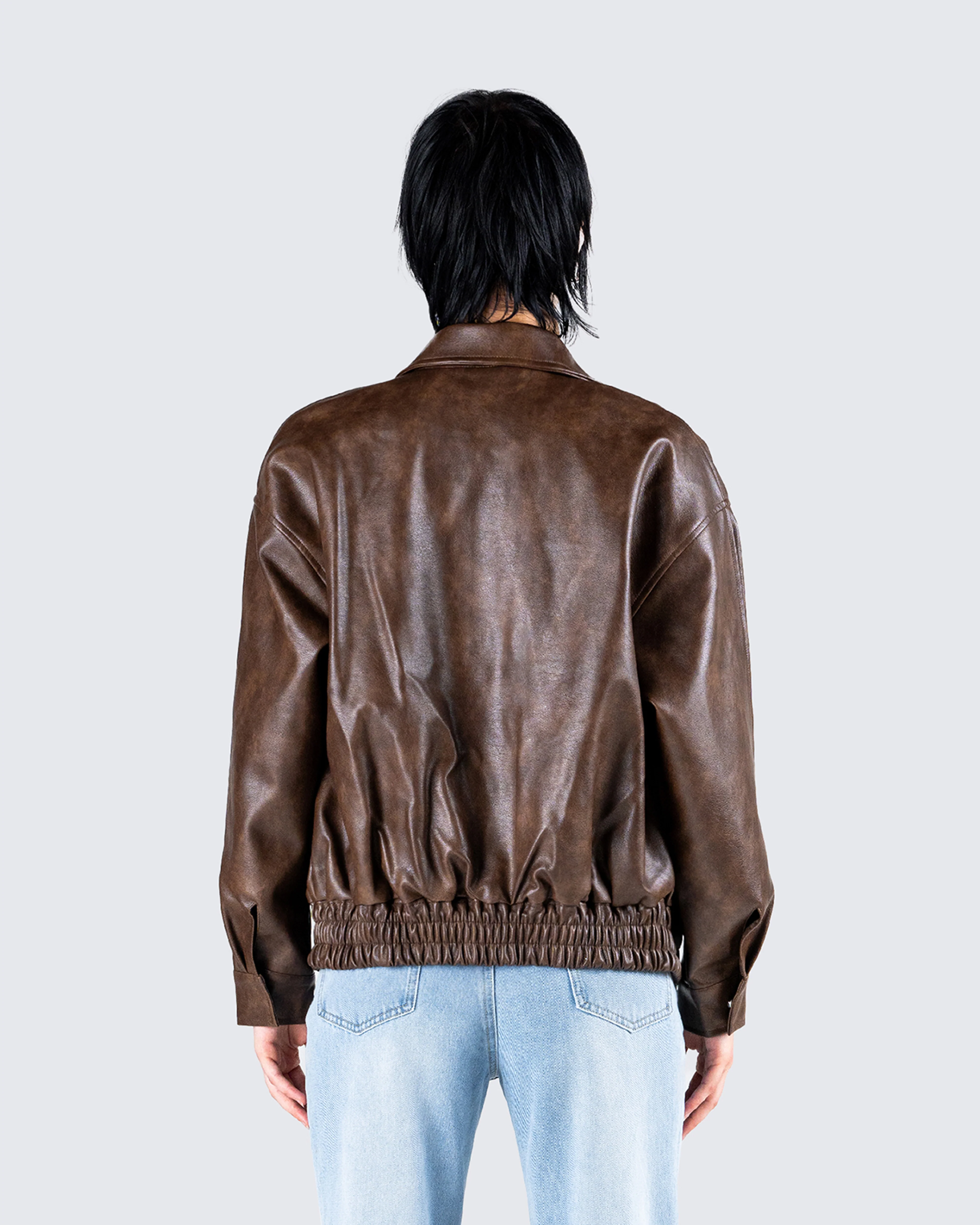 Maven Brown Vegan Leather Jacket - Image 7