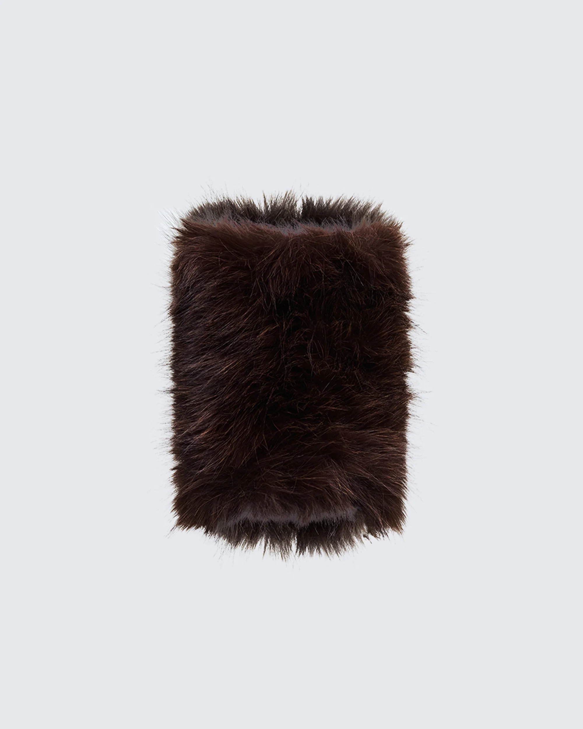 Mavys Brown Faux Fur Cuffs - Image 2