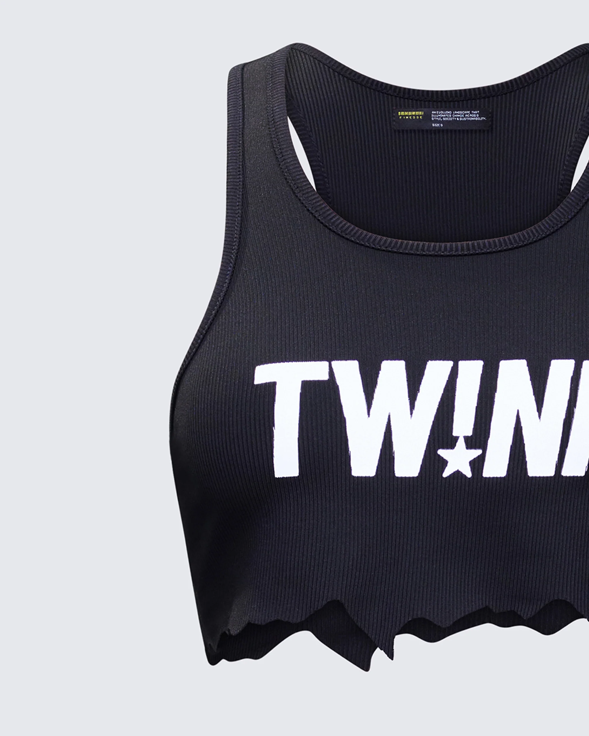 Maxine Black Graphic Cut Off Tank - Image 6