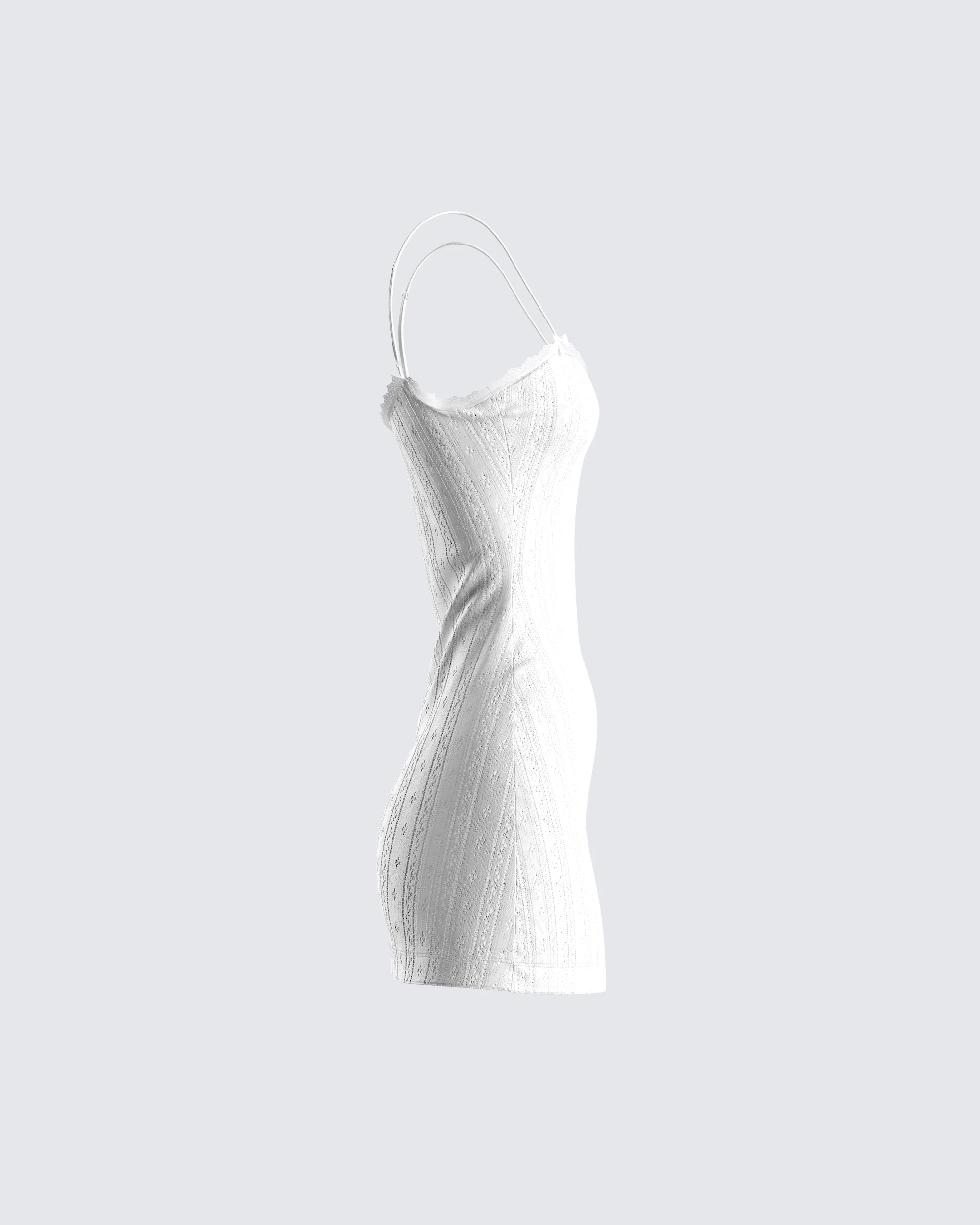 Mazi White Pointelle Mini Dress - Image 2