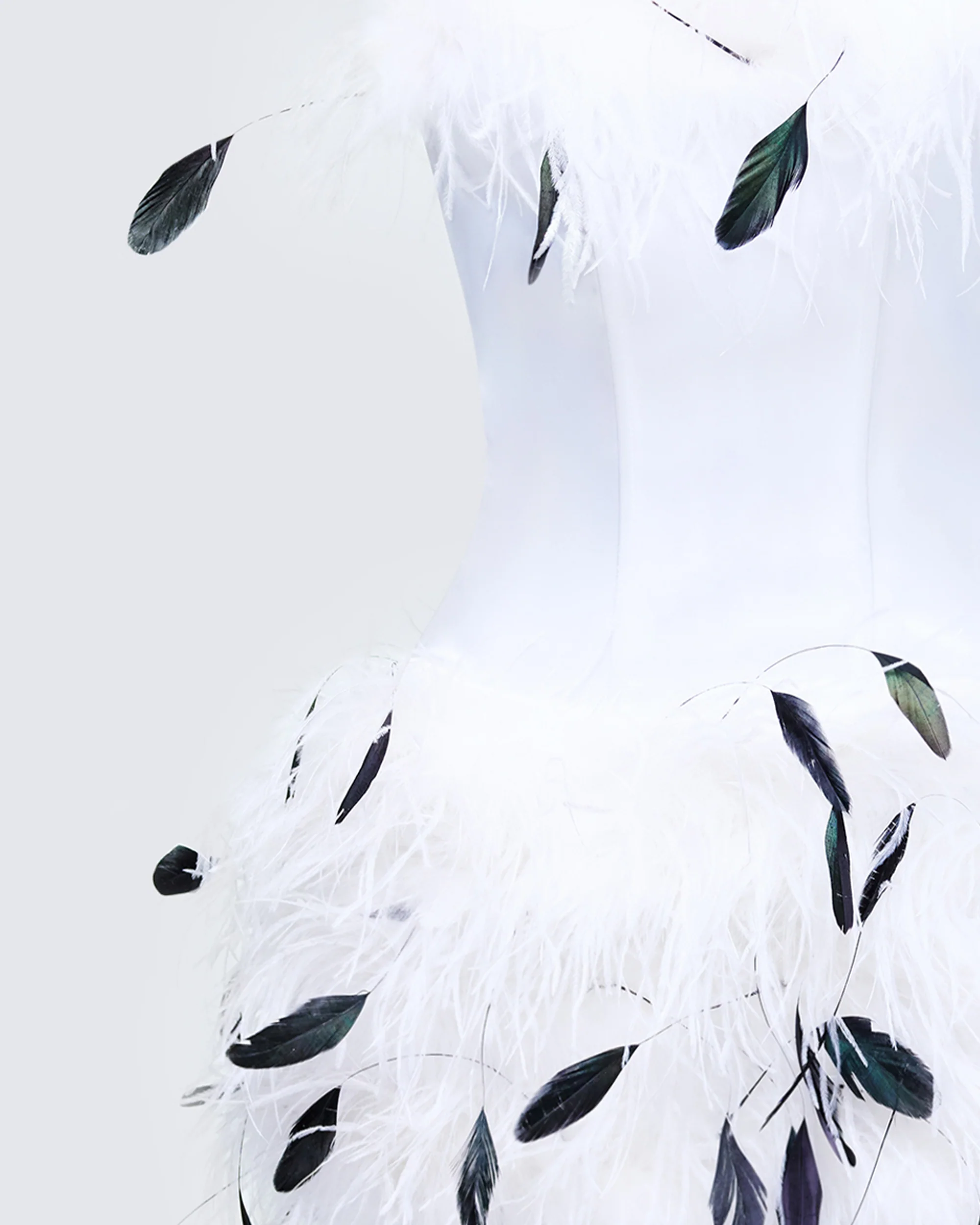 Meadow White Feather Backless Mini Dress - Image 6