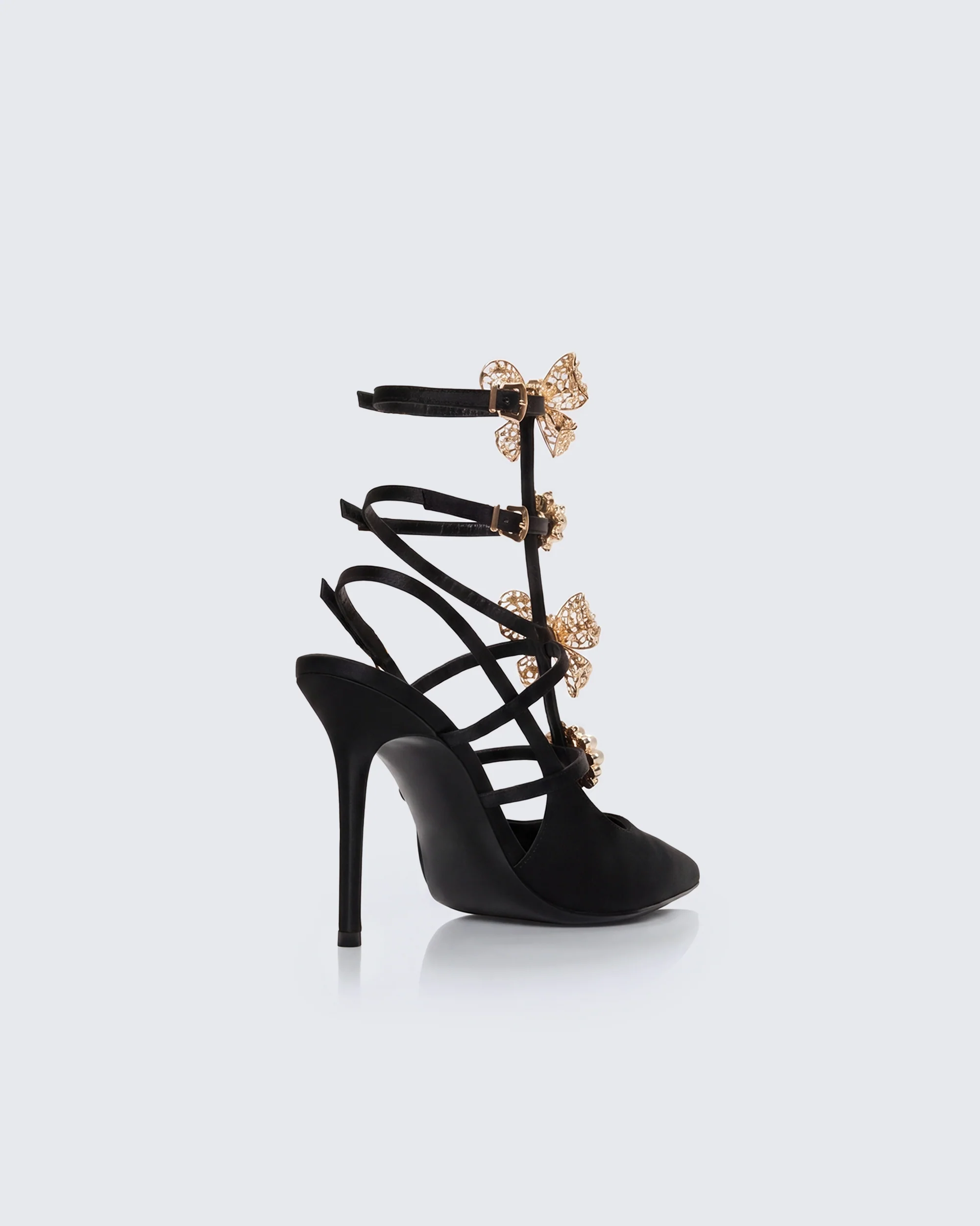 Melba Black Jewel Bow Pumps - Image 3