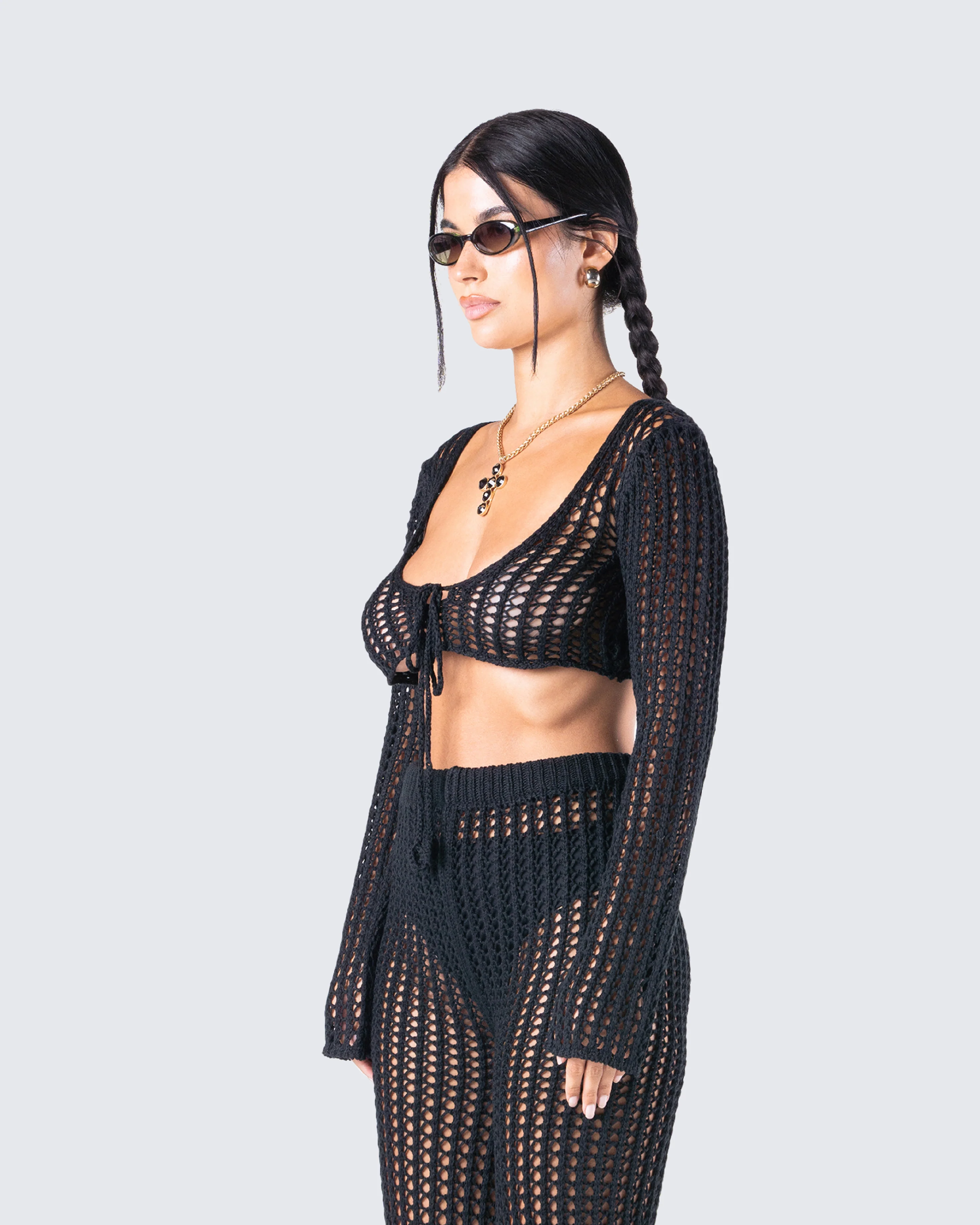 Melissa Black Crochet Top - Image 5
