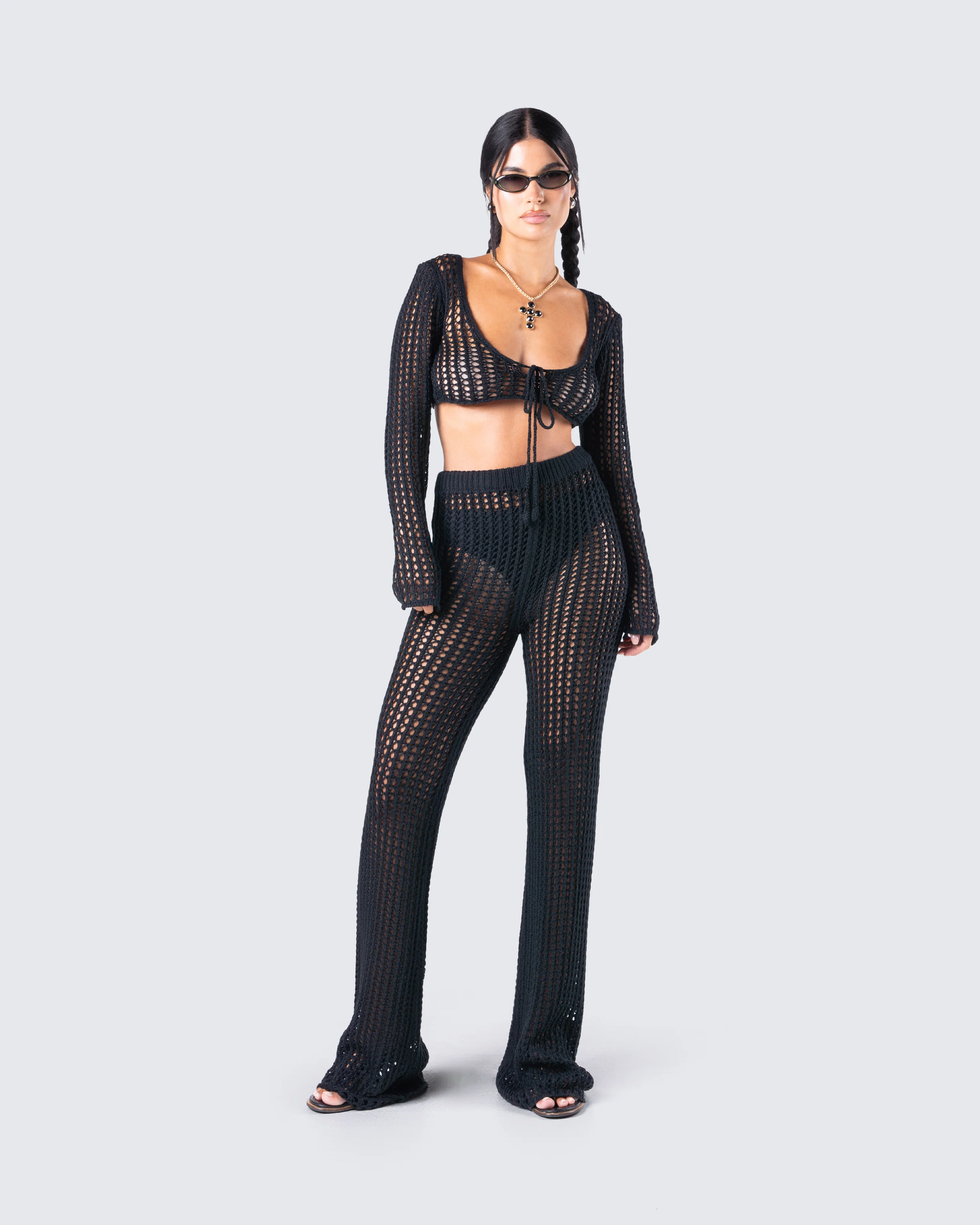 Melissa Black Crochet Top - Image 9