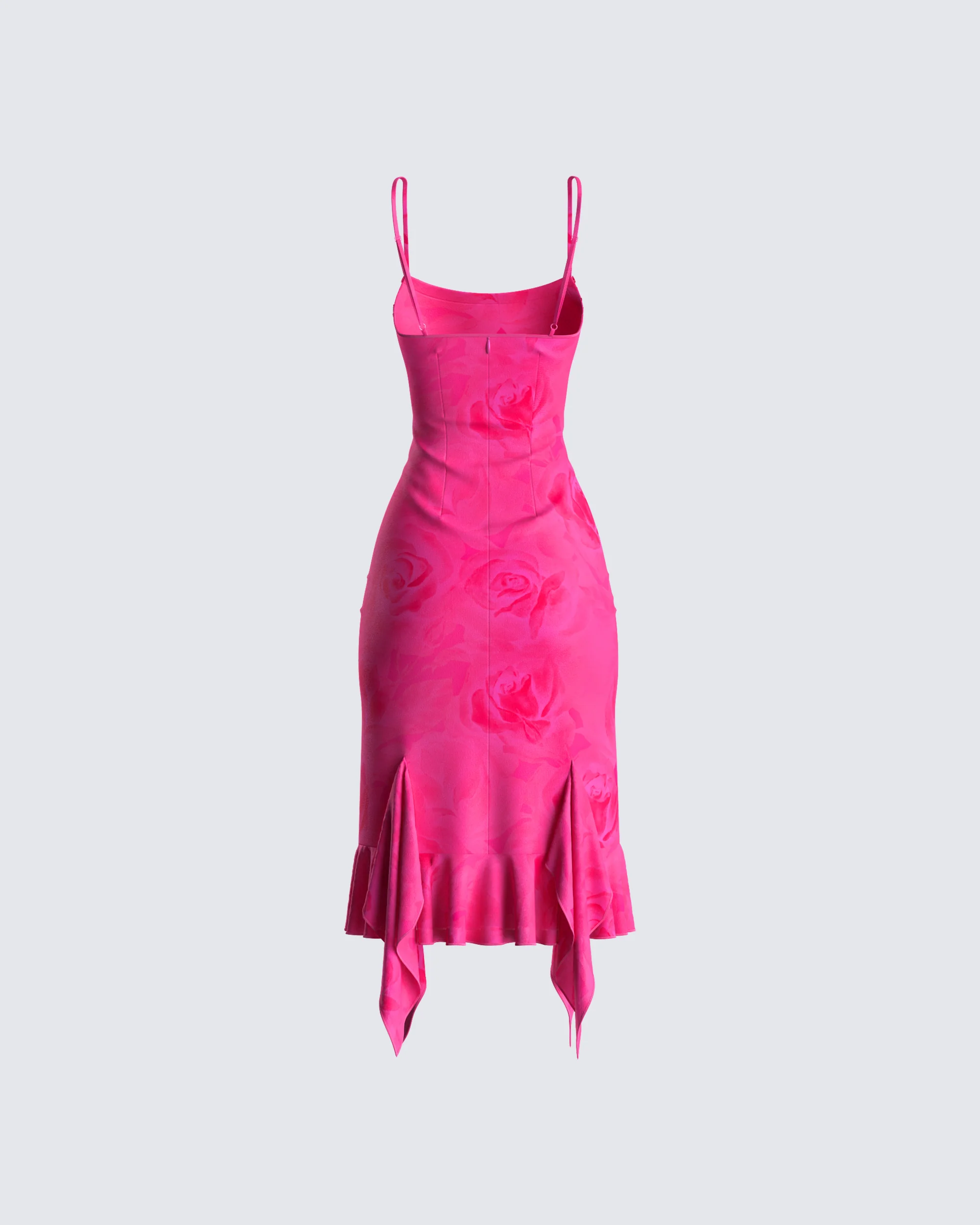 Micah Pink Flower Print Midi Dress - Image 3
