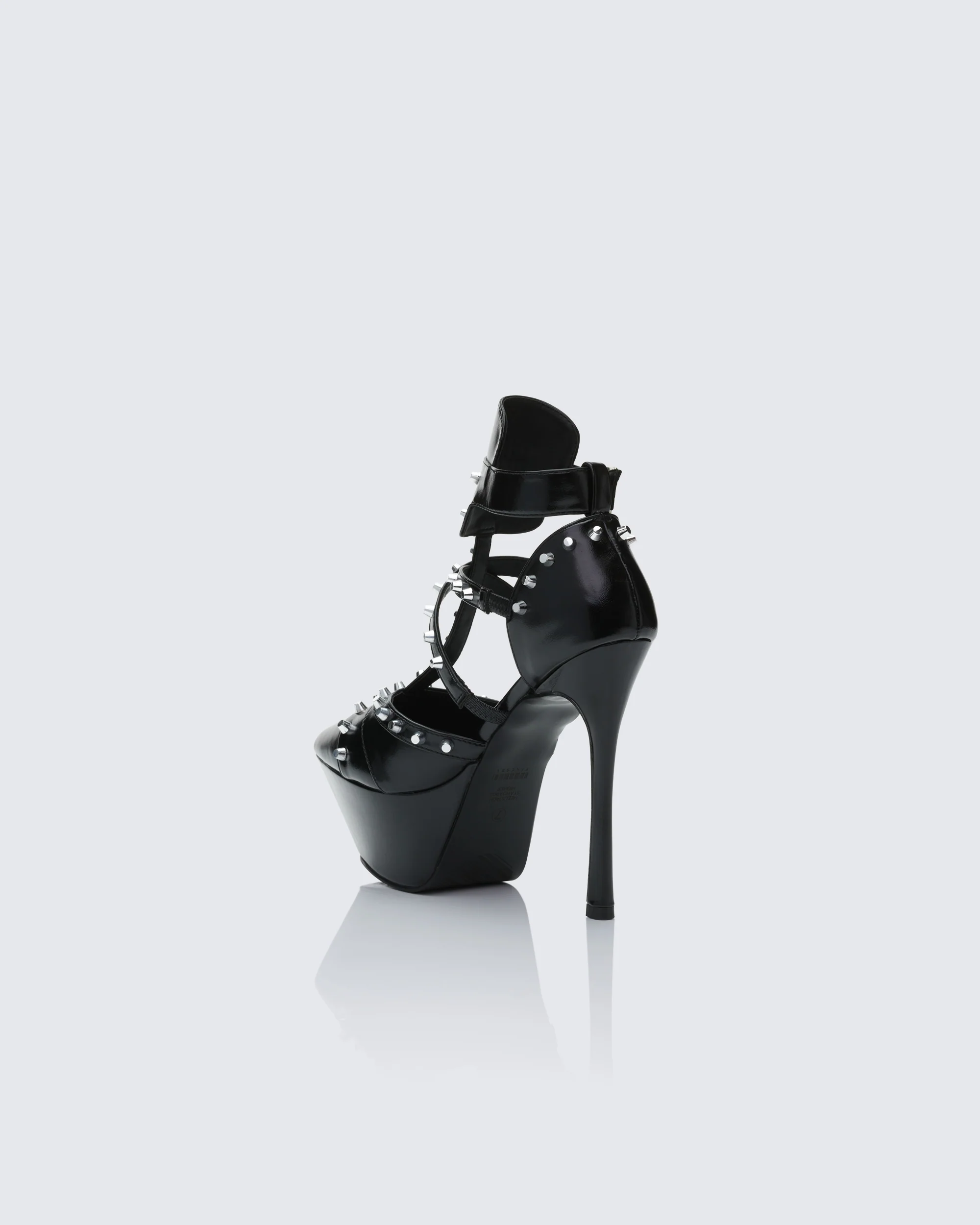 Micaiah Black Studded Strapped Heel - Image 3