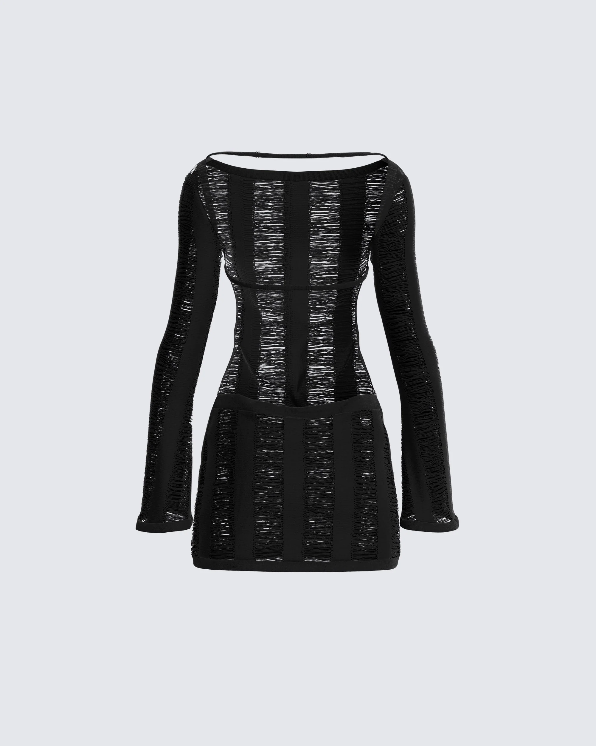 Mindy Black Mini Dress - Image 3