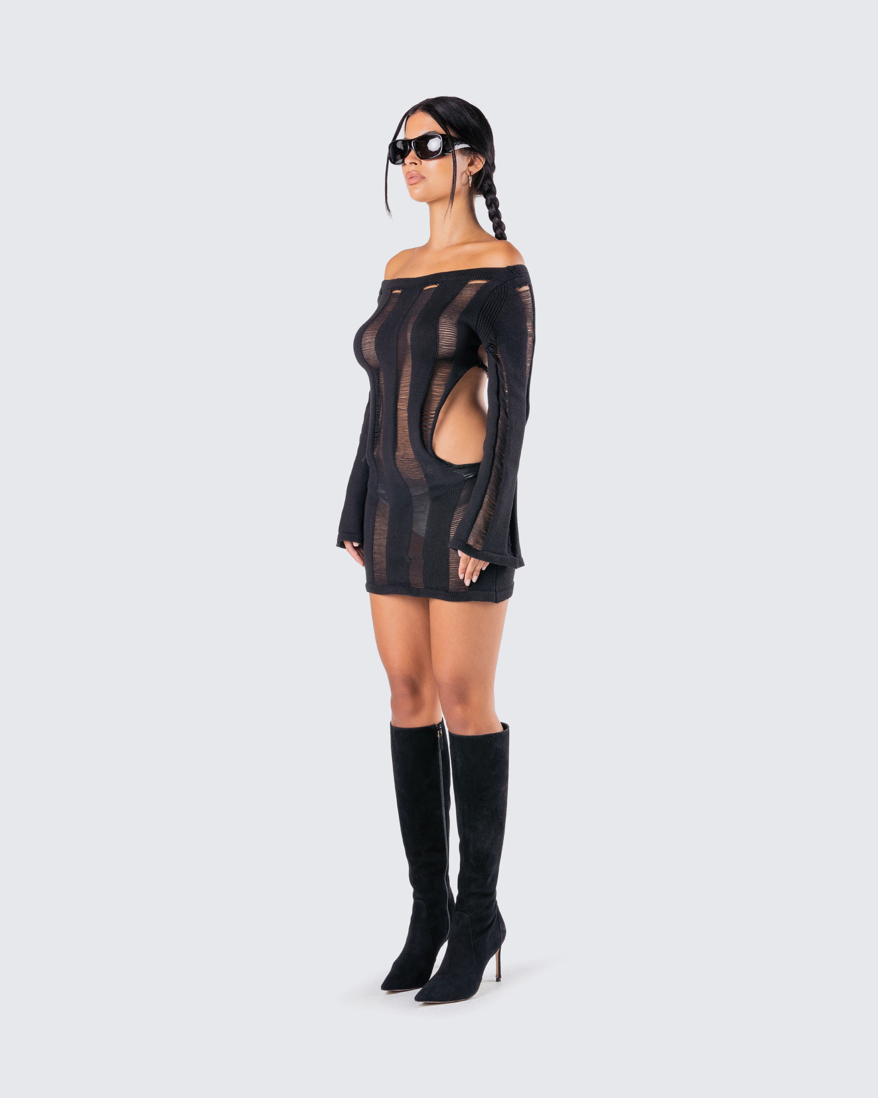 Mindy Black Mini Dress - Image 5