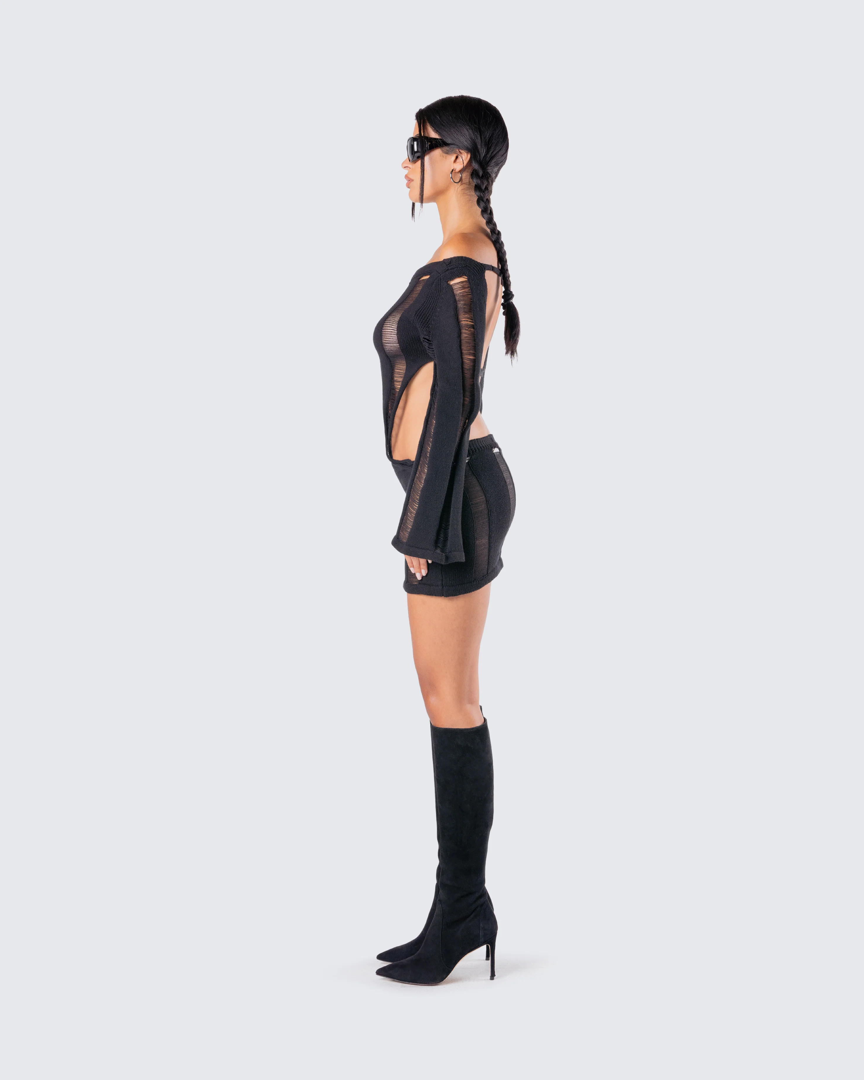 Mindy Black Mini Dress - Image 6