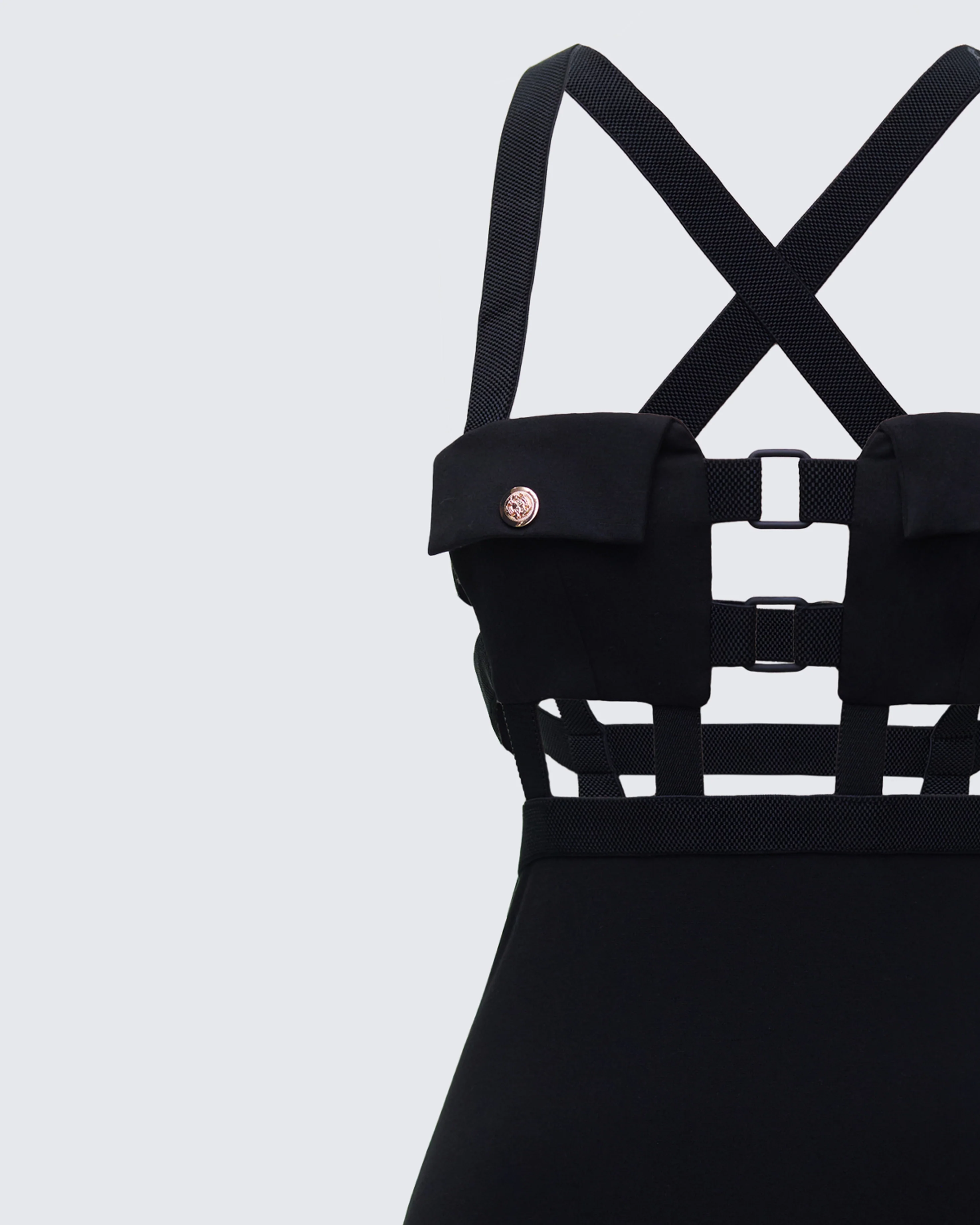 Miranda Black Ponte Mini Dress - Image 6