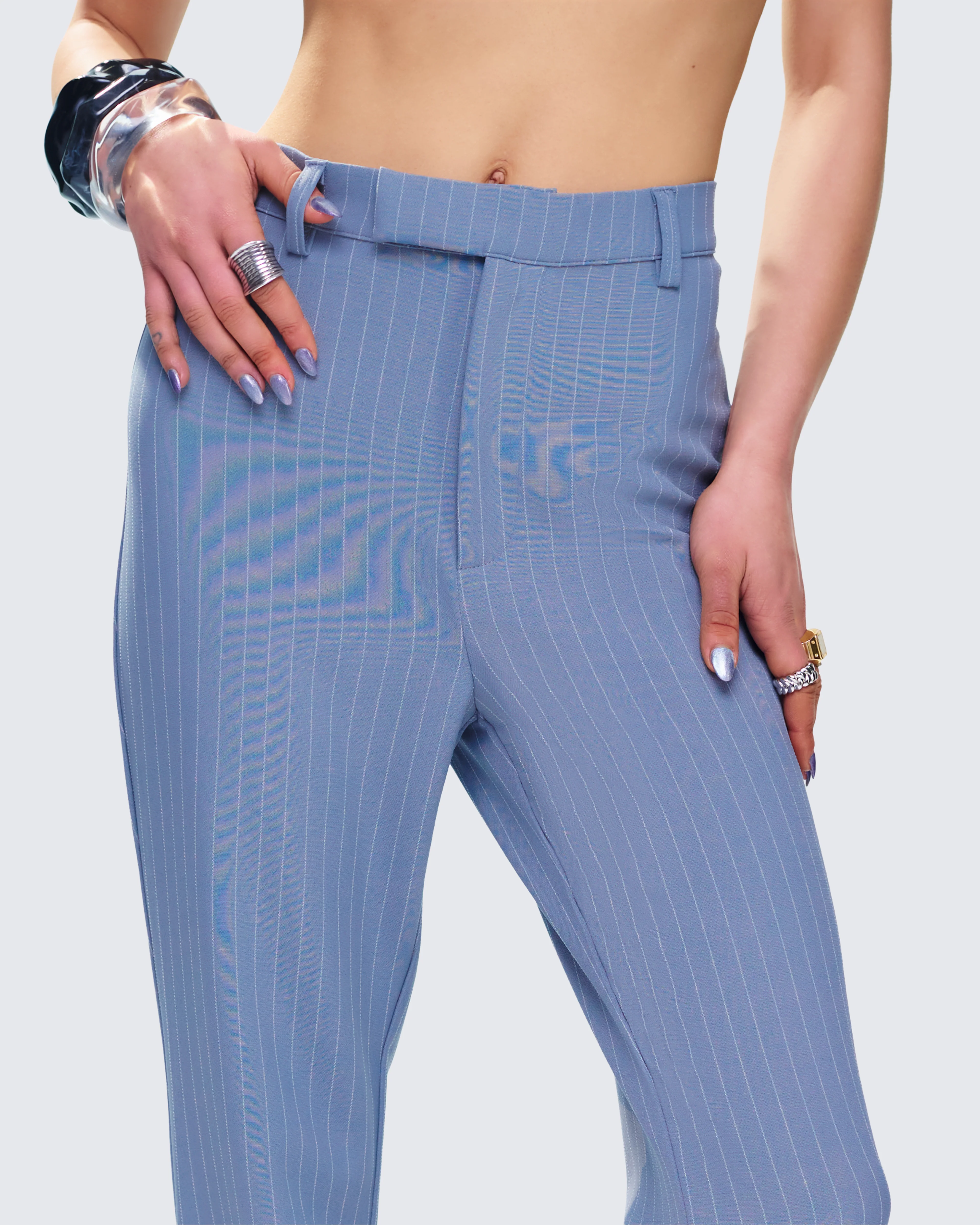 Miren Grey Pinstripe Trouser Pant - Image 7