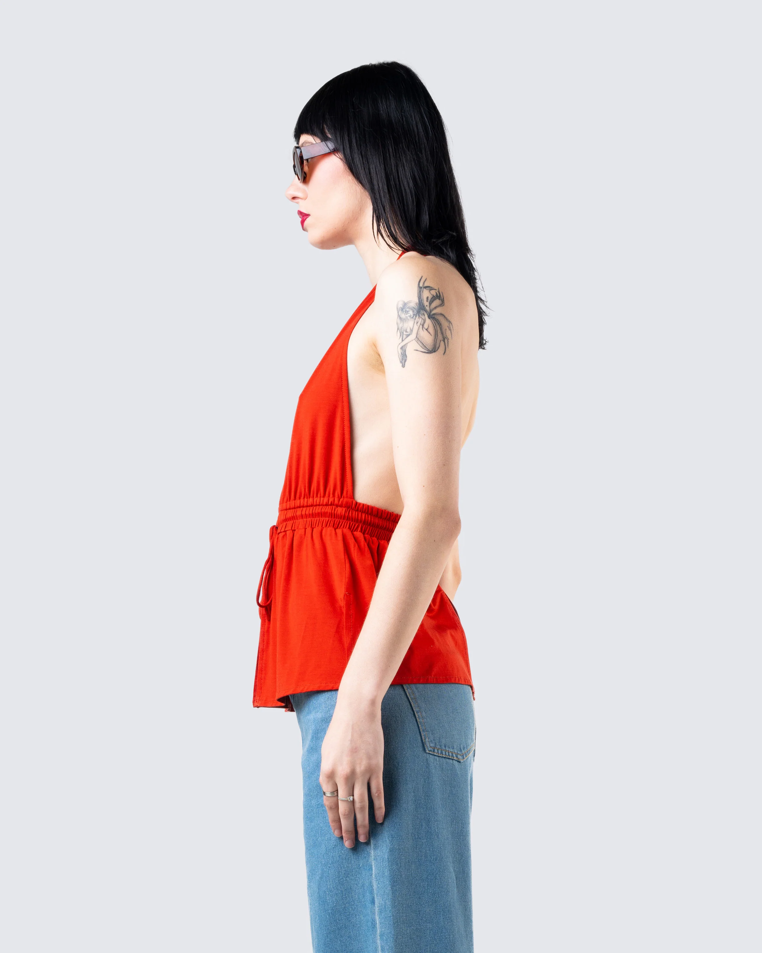 Miriam Red Knit Halter Top - Image 5