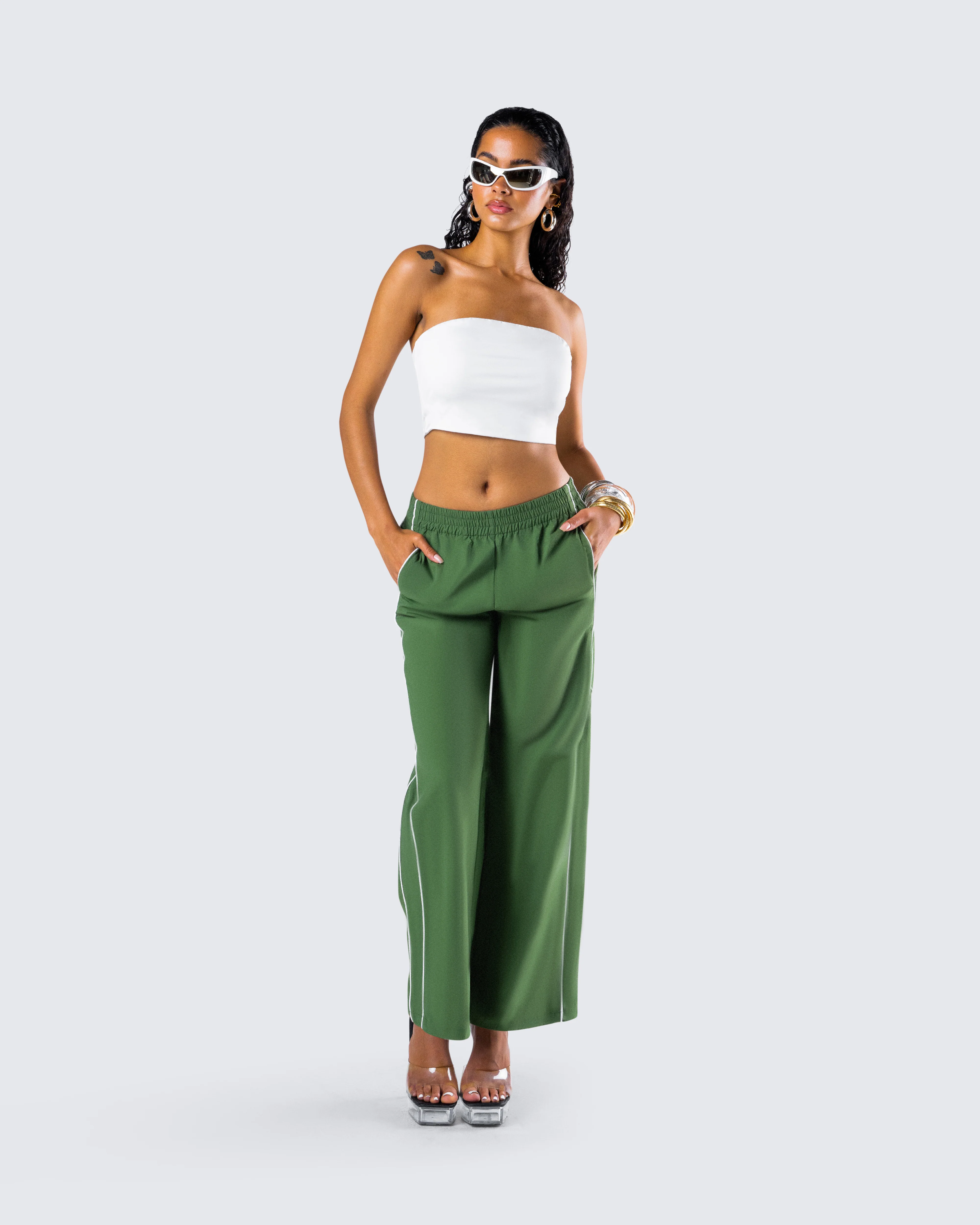 Mirla White Jersey Bandeau Top - Image 9