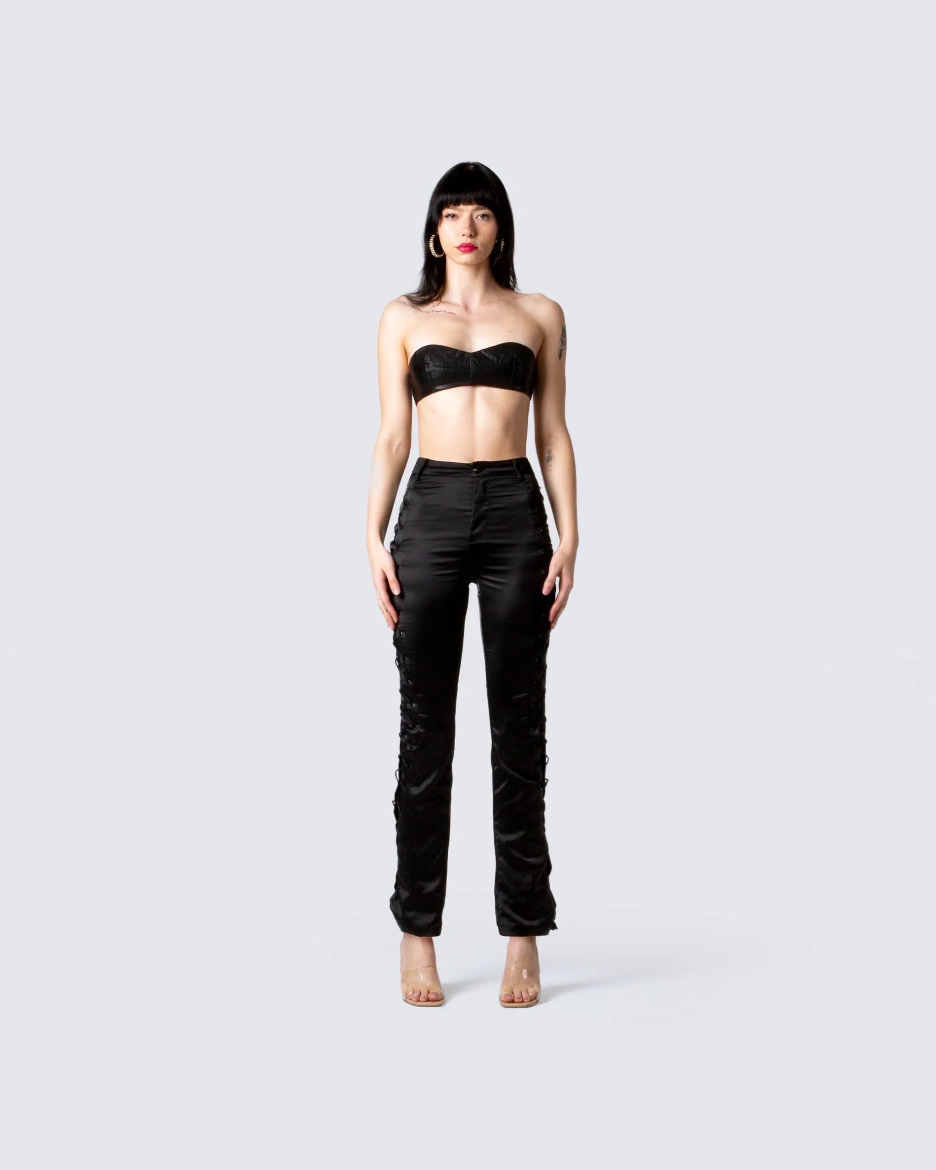 Mischa Black Vegan Leather Top - Image 4