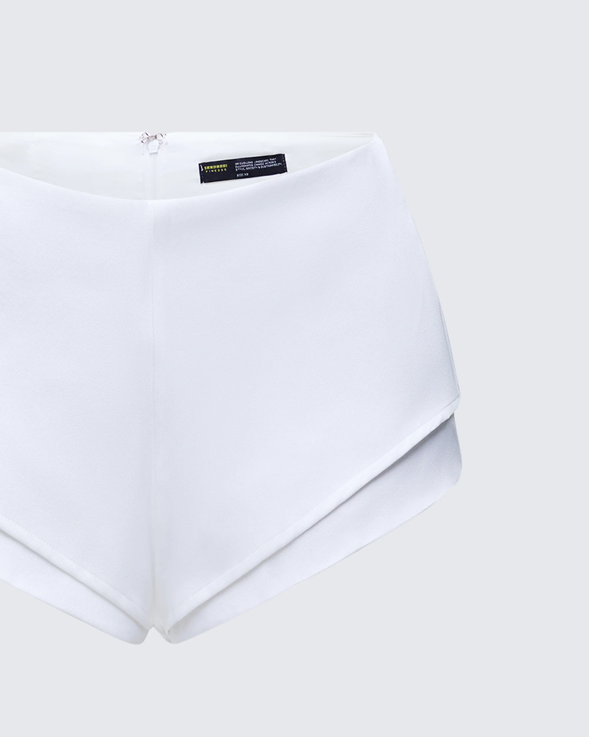 Mitchie White Tailored Double Hem Shorts - Image 6