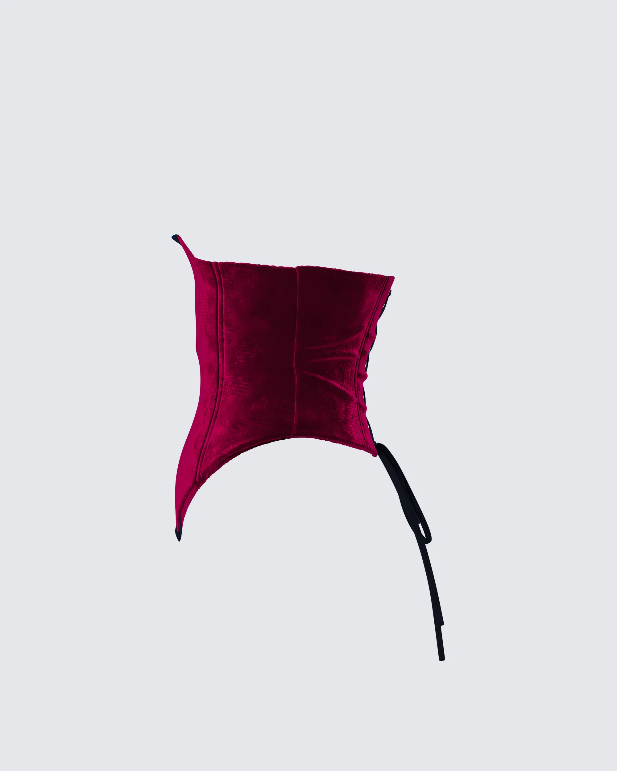 Moira Burgundy Velvet Corset Top - Image 2