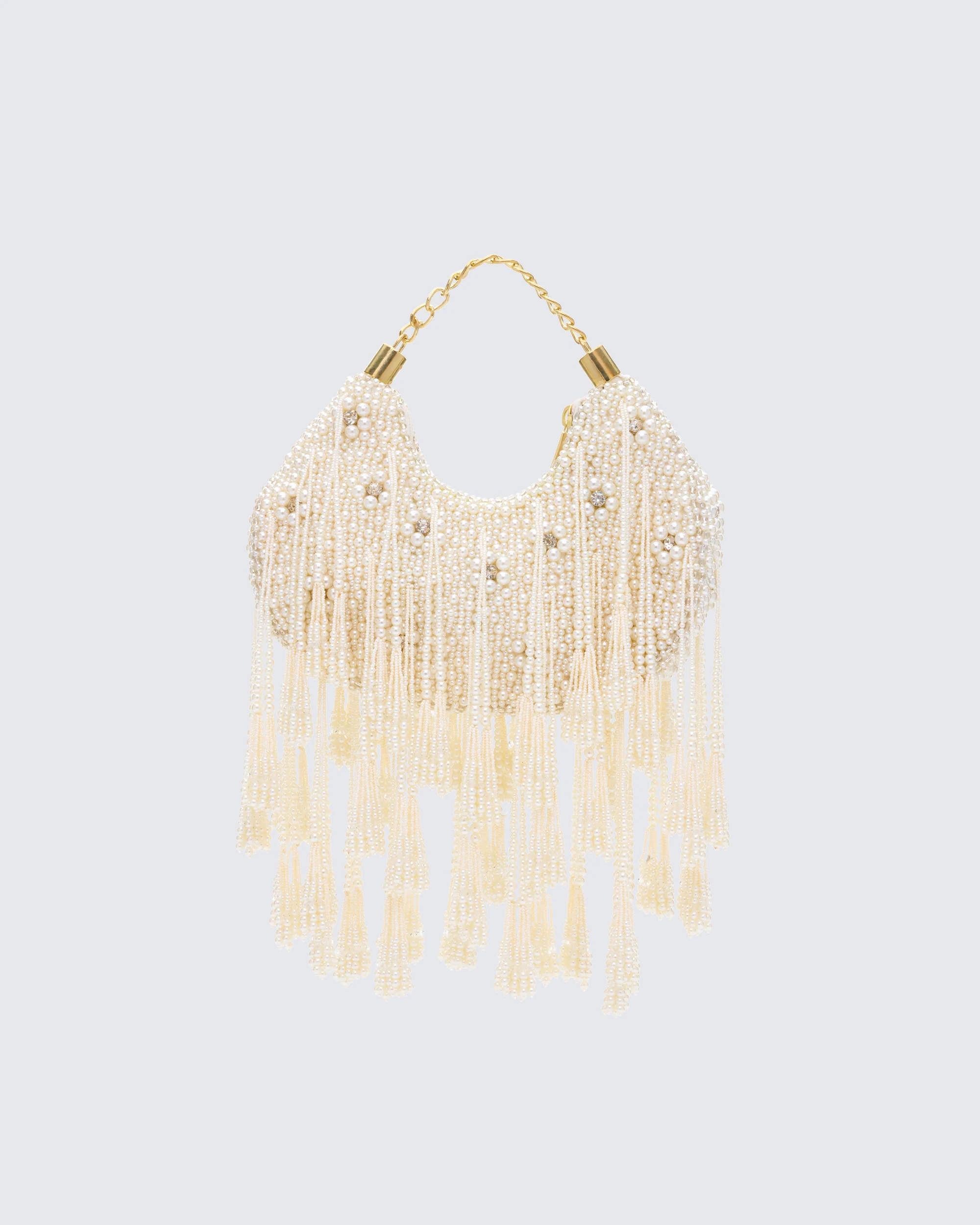Mona Ivory Embellished Chandelier Bag - Image 2